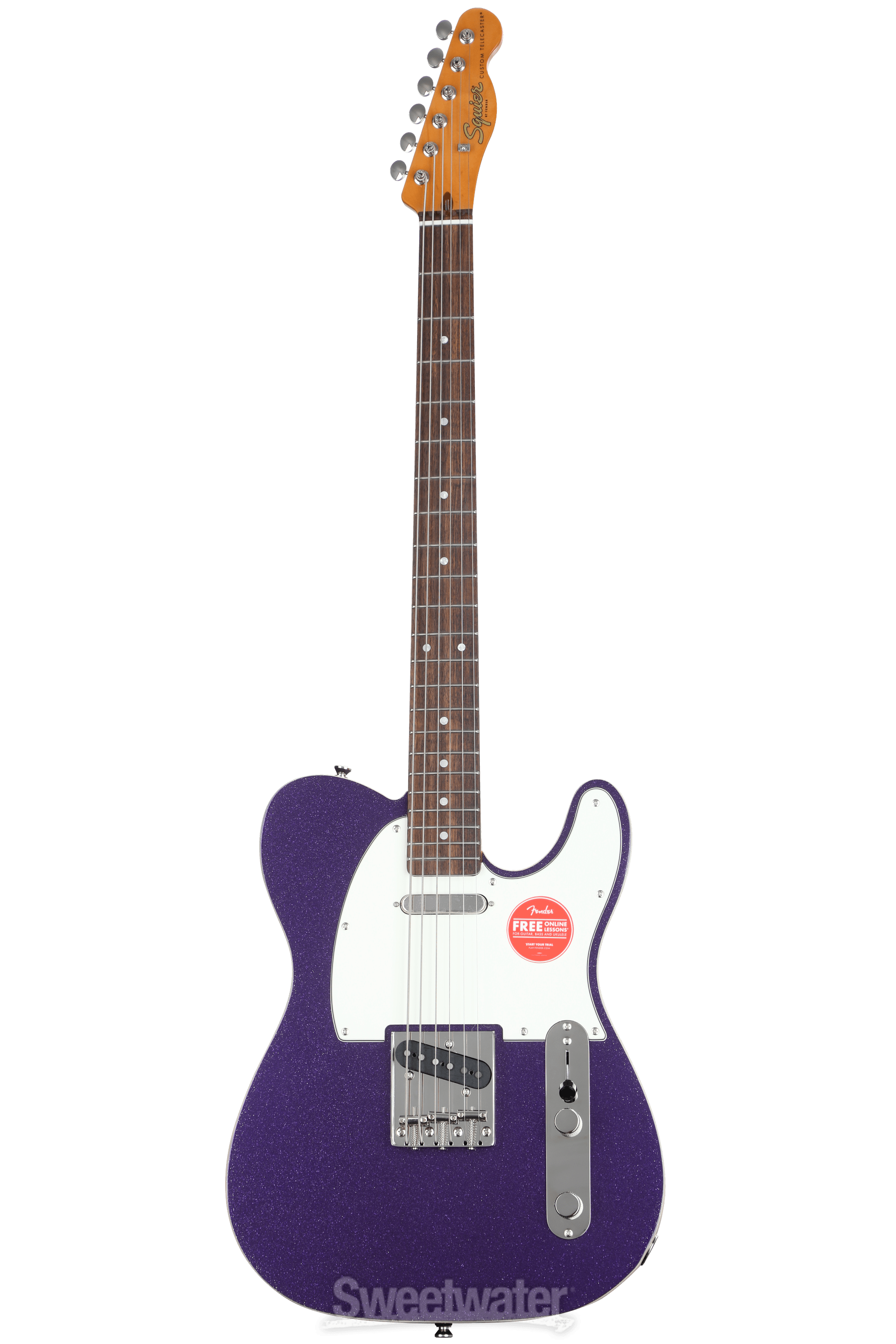 Squier Classic Vibe Baritone Custom Telecaster Guitar - Purple Sparkle,  Sweetwater Exclusive