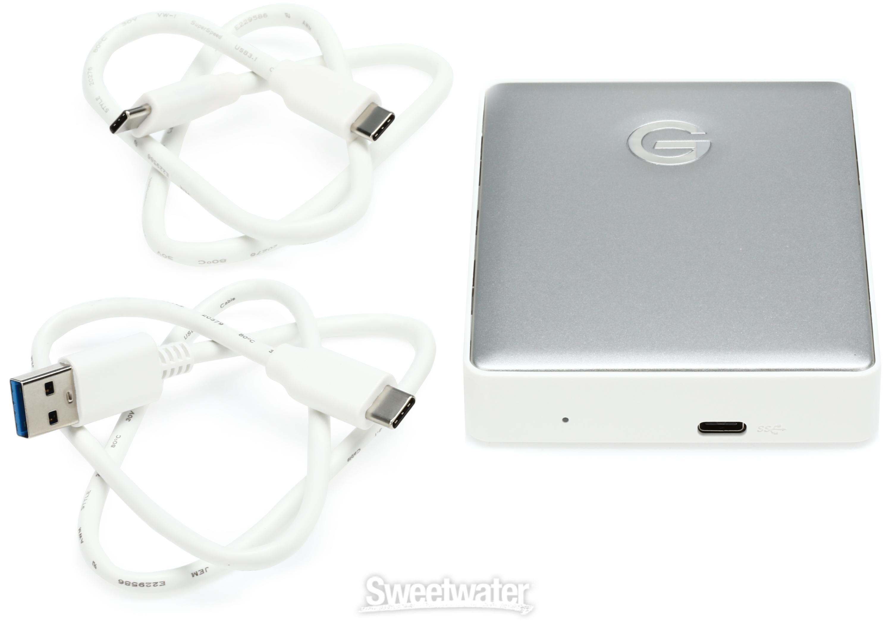 G-Technology G-Drive Mobile USB-C 4TB Portable Hard Drive, Silver