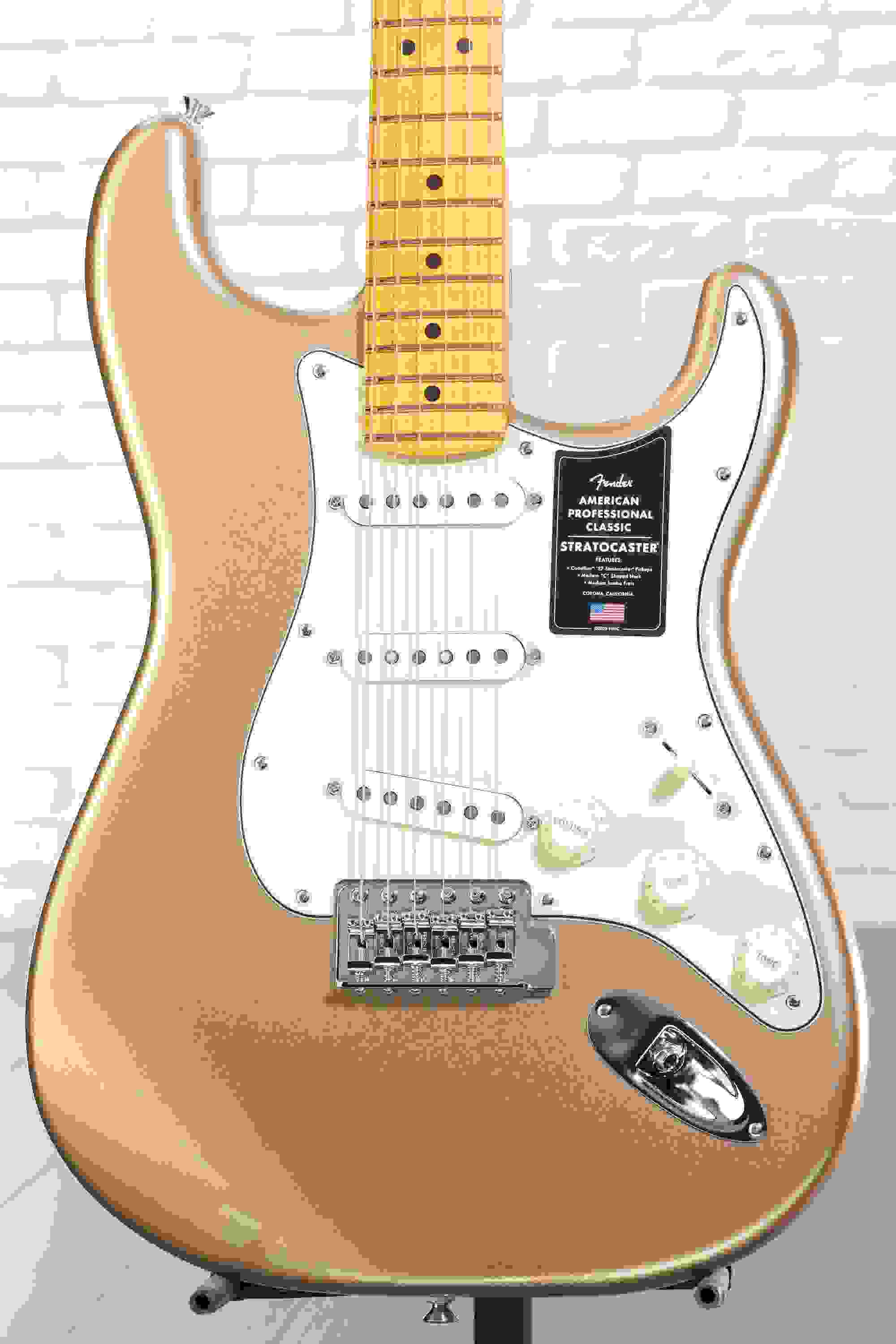 Fender American Professional Classic Stratocaster Electric Guitar - Faded Firemist Gold
