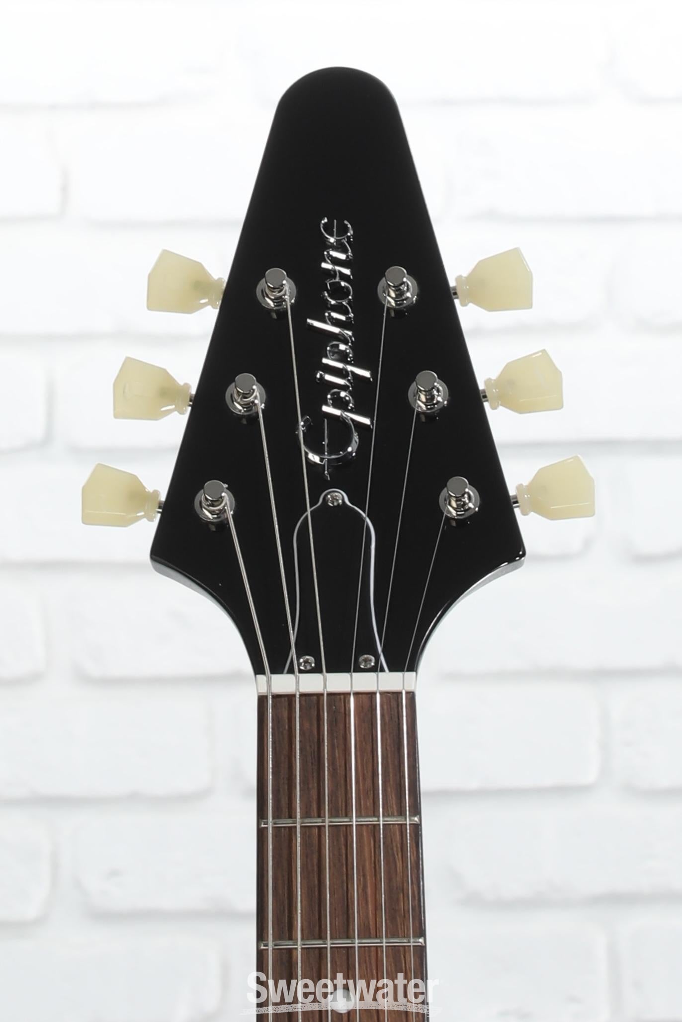 Epiphone Flying V Electric Guitar - Ebony | Sweetwater
