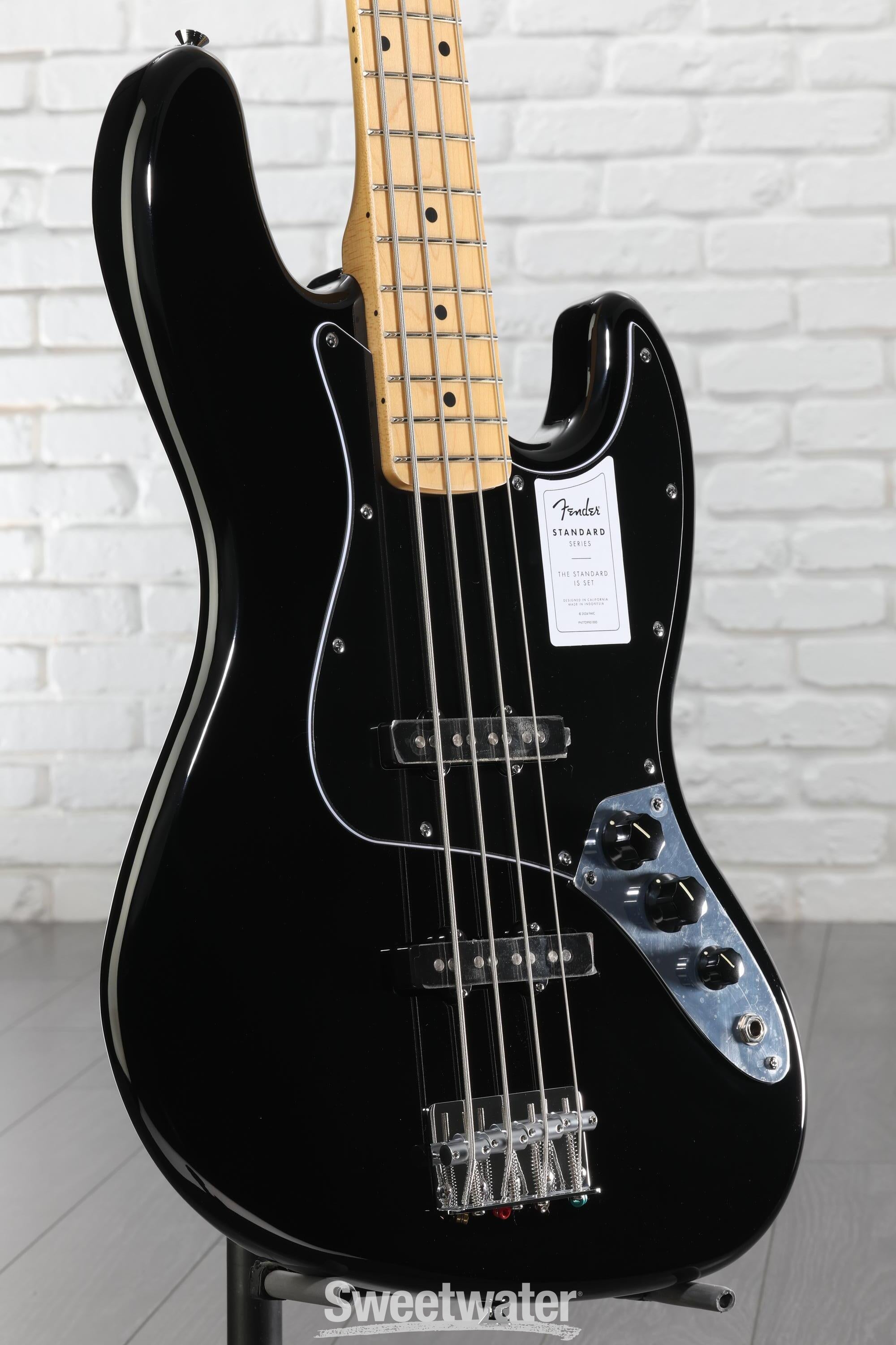 Fender Standard Jazz Bass - Black, Maple Fingerboard | Sweetwater
