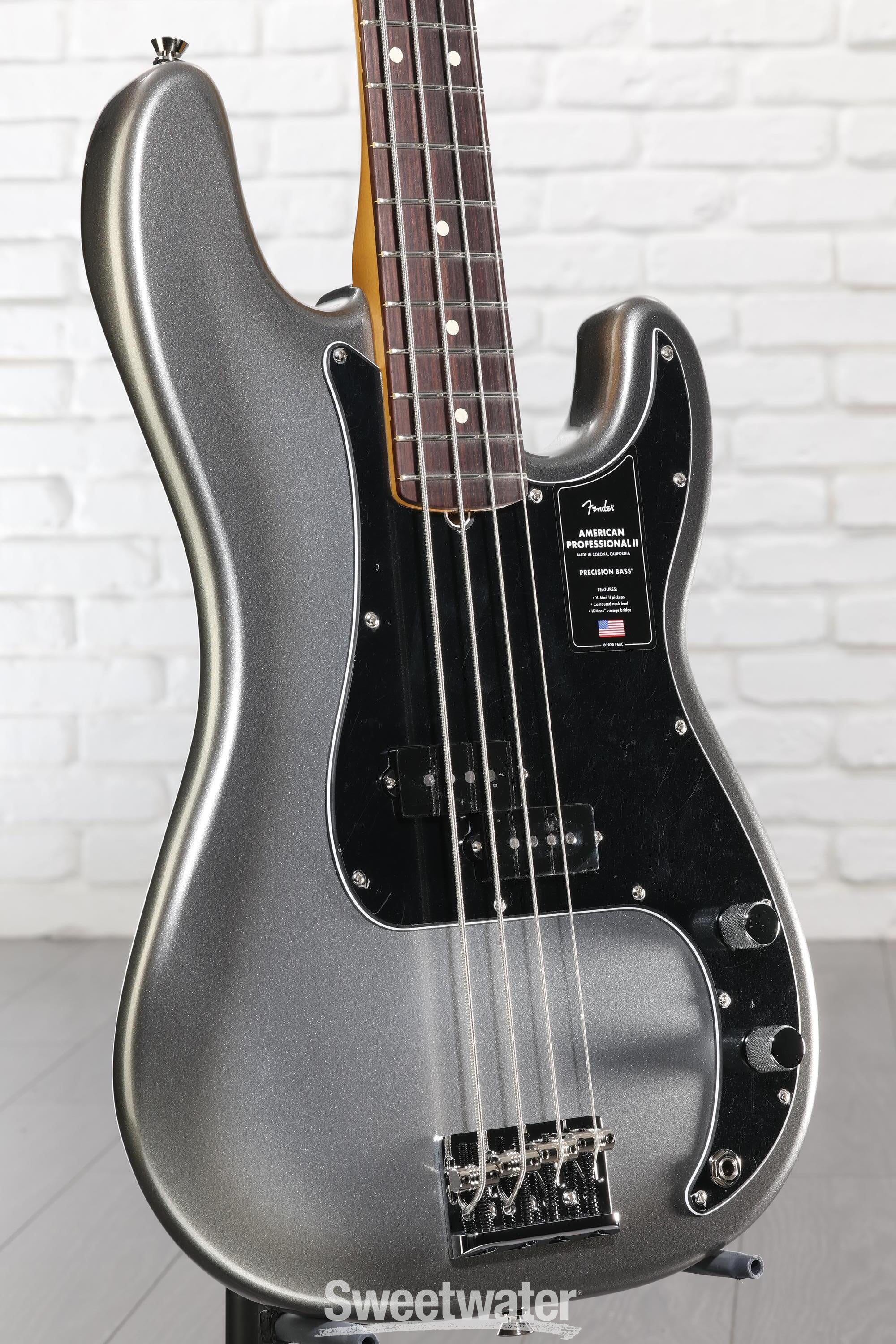 Photo of Fender American Professional II Precision Bass - Mercury with Rosewood Fingerboard