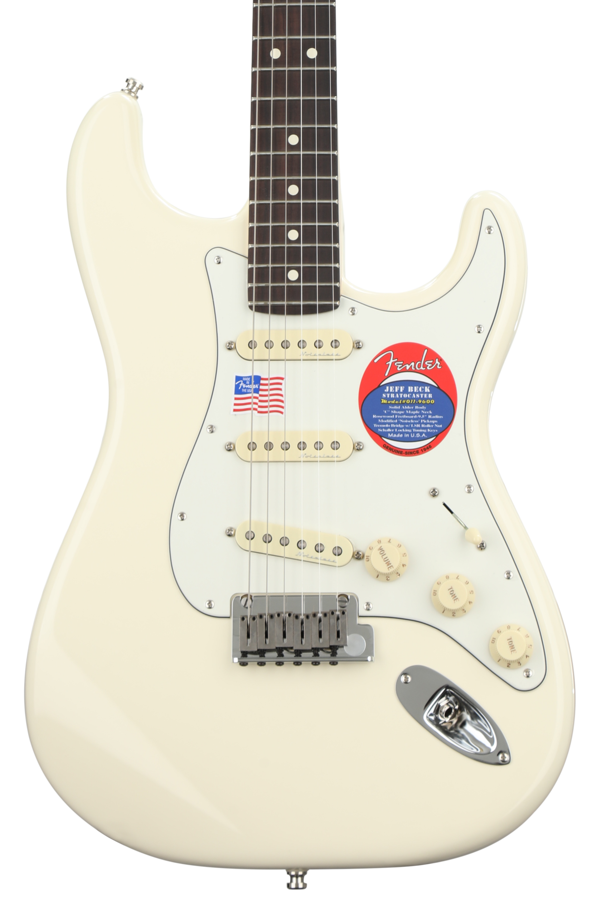 ギター Fender USA jeff beck STRATOCASTER Fender Jeff Beck Stratocaster - Olympic White with Rosewood