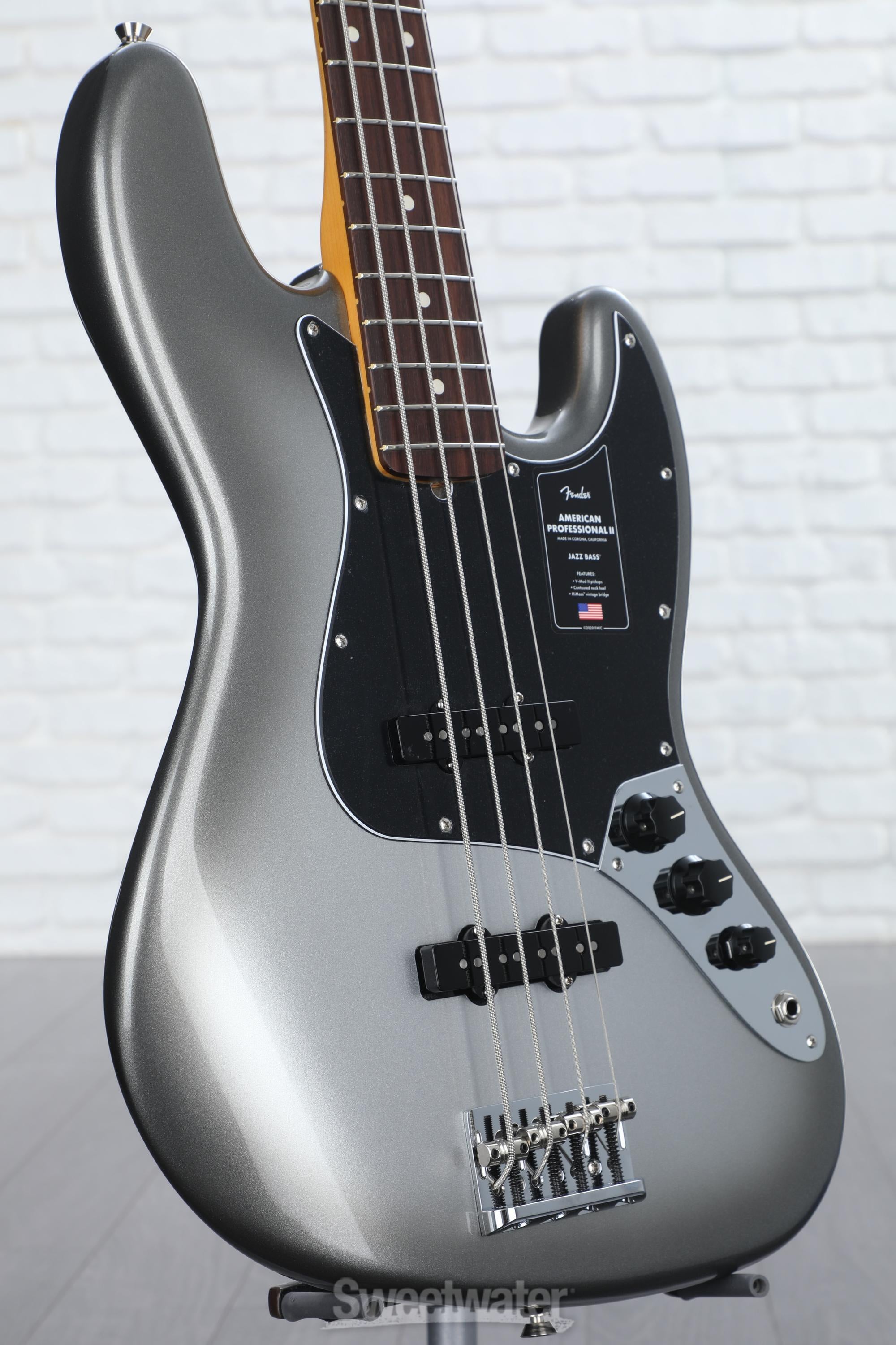 Fender American Professional II Jazz Bass - Mercury with Rosewood 