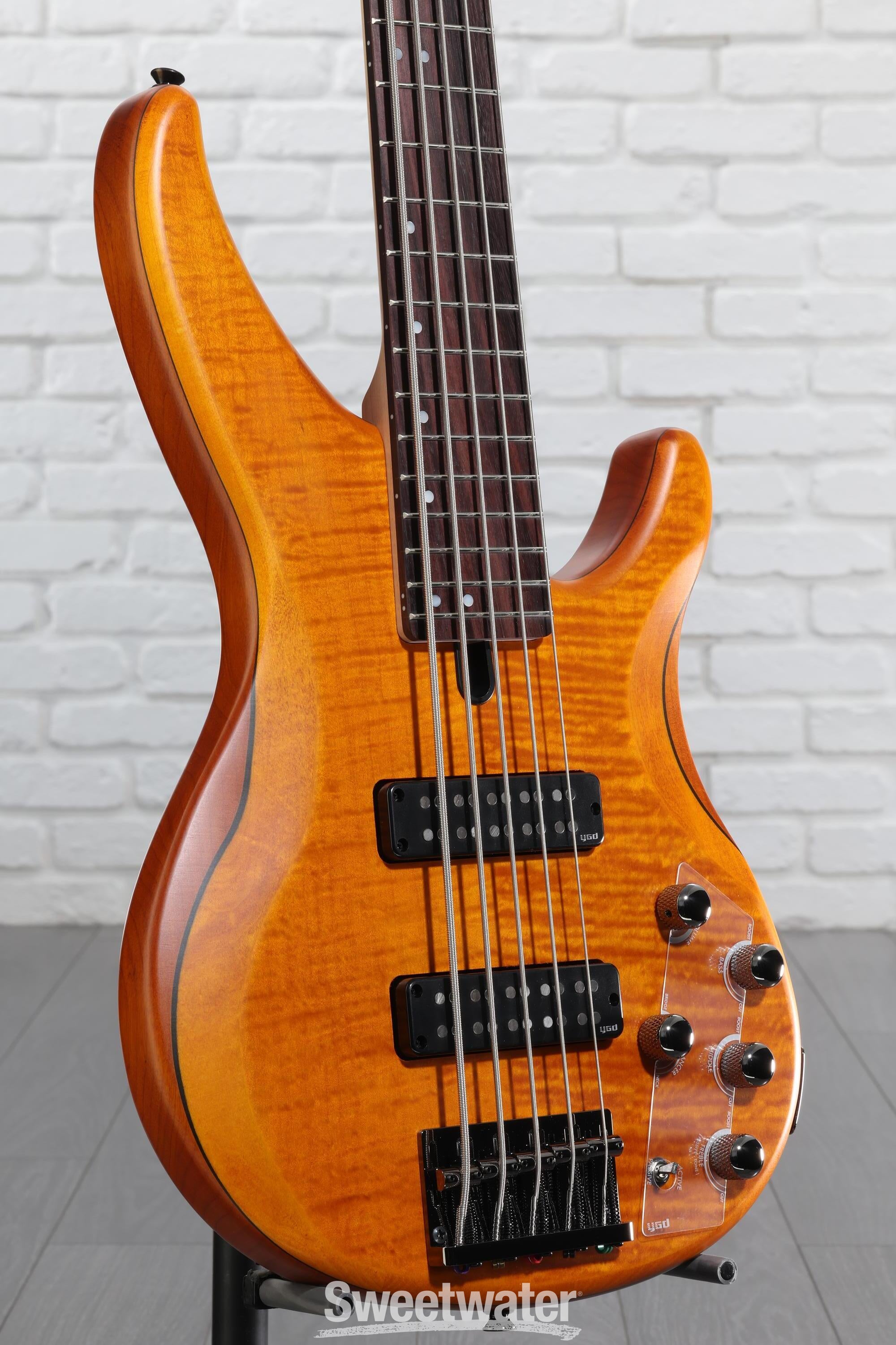 Yamaha TRBX605FM 5-string Bass Guitar - Matte Amber | Sweetwater