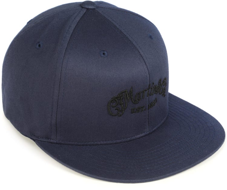 Martin Tone on Tone Flexfit Hat Navy, Small/Medium Sweetwater