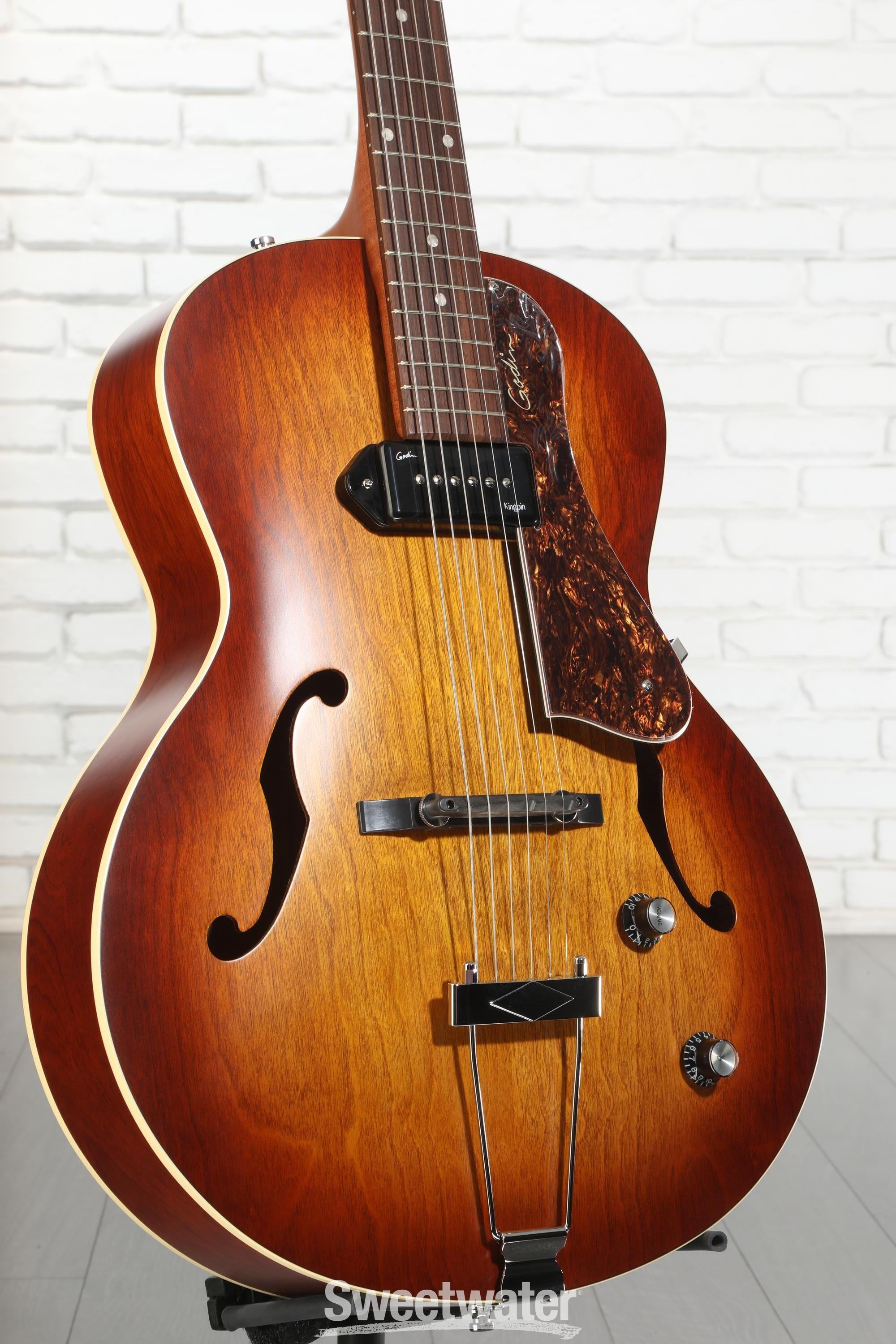 Godin 5th Avenue アコースティックギター ギグバッグ付 Godin 5th Avenue Kingpin Hollowbody Electric Guitar - Cognac Burst