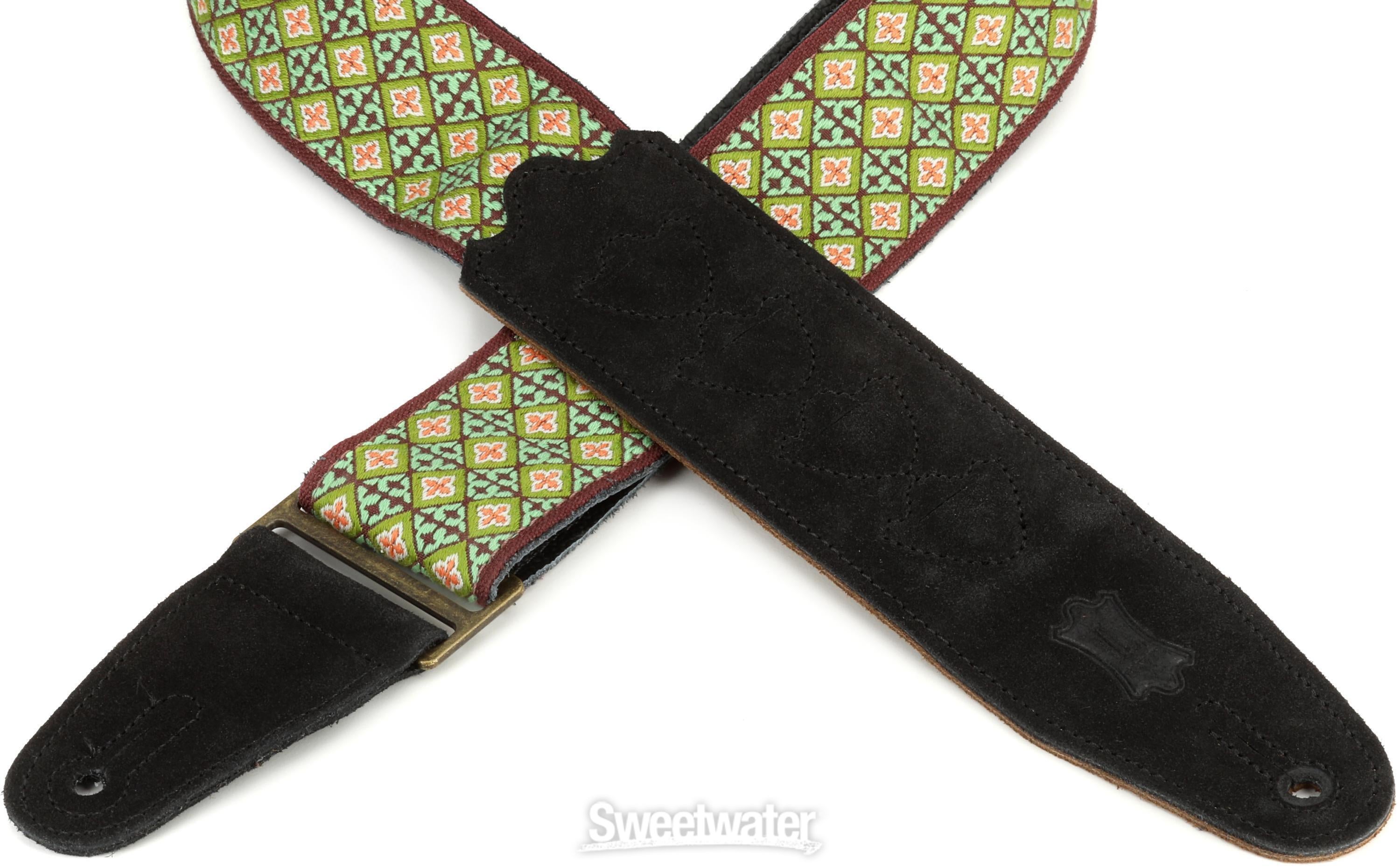Levy's '60s Hootenanny Guitar Strap - Green Mosaic Weave
