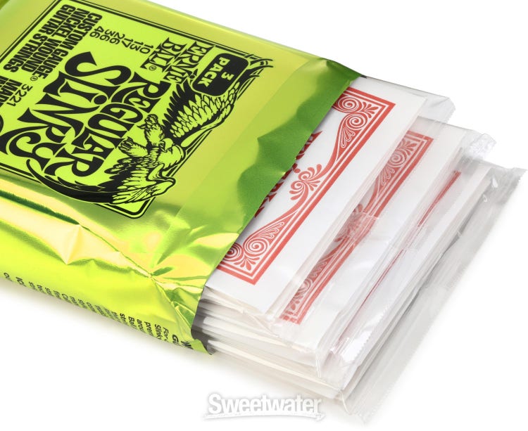 Ernie Ball 3221 Regular Slinky Nickel Wound Electric Guitar Strings - 0.010-0.046 Factory 3-pack
