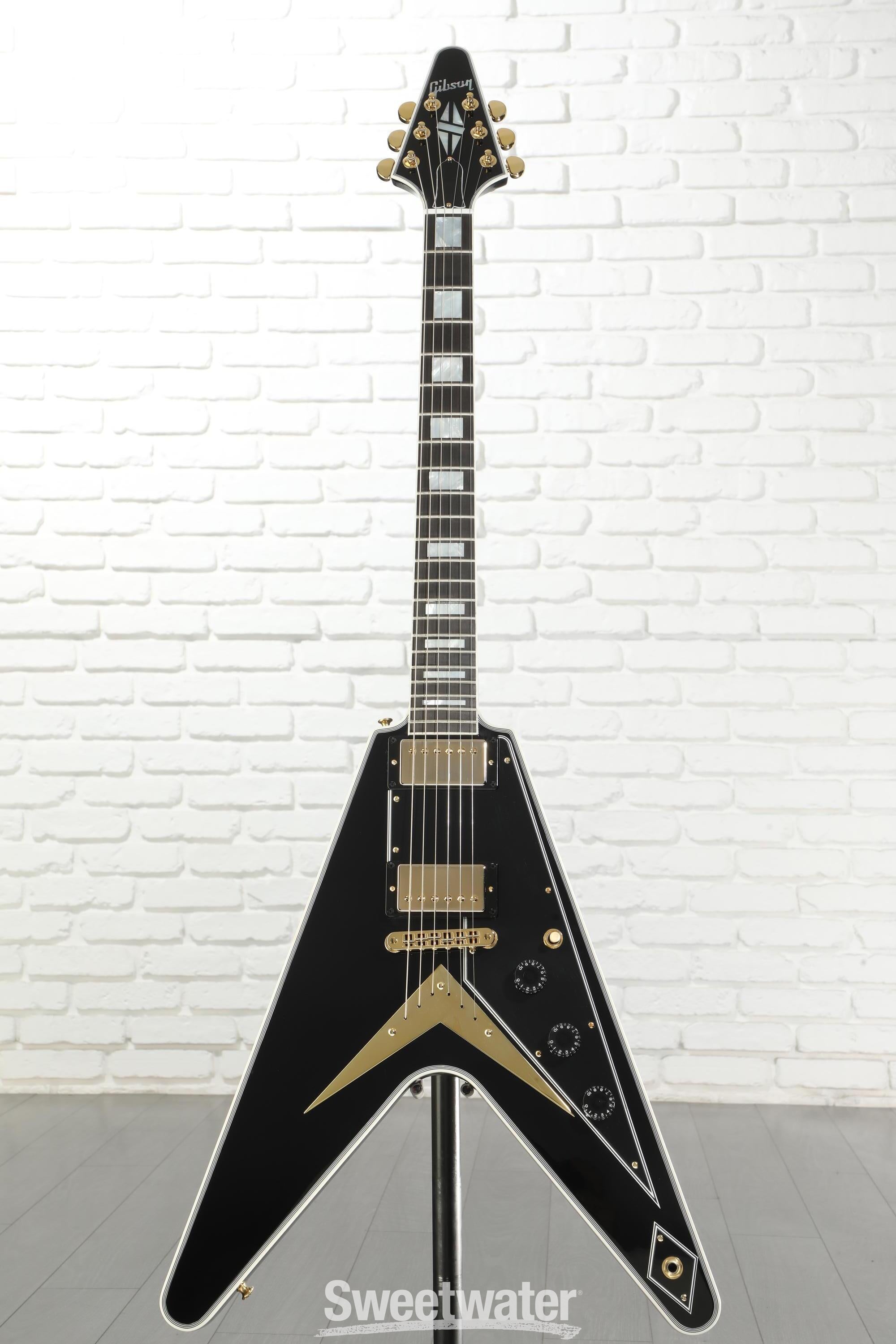 Gibson Custom Flying V Custom Electric Guitar - Ebony, Ebony