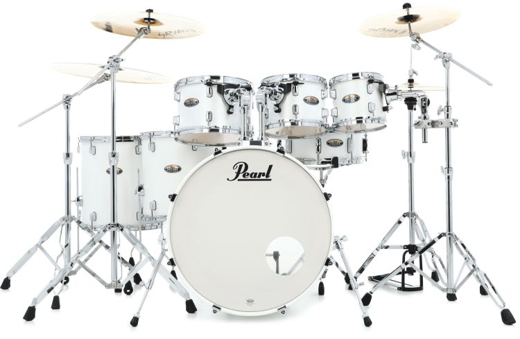 Decade Maple DMP927SP/C 7-piece Shell Pack with Snare Drum - White Satin  Pearl - Sweetwater