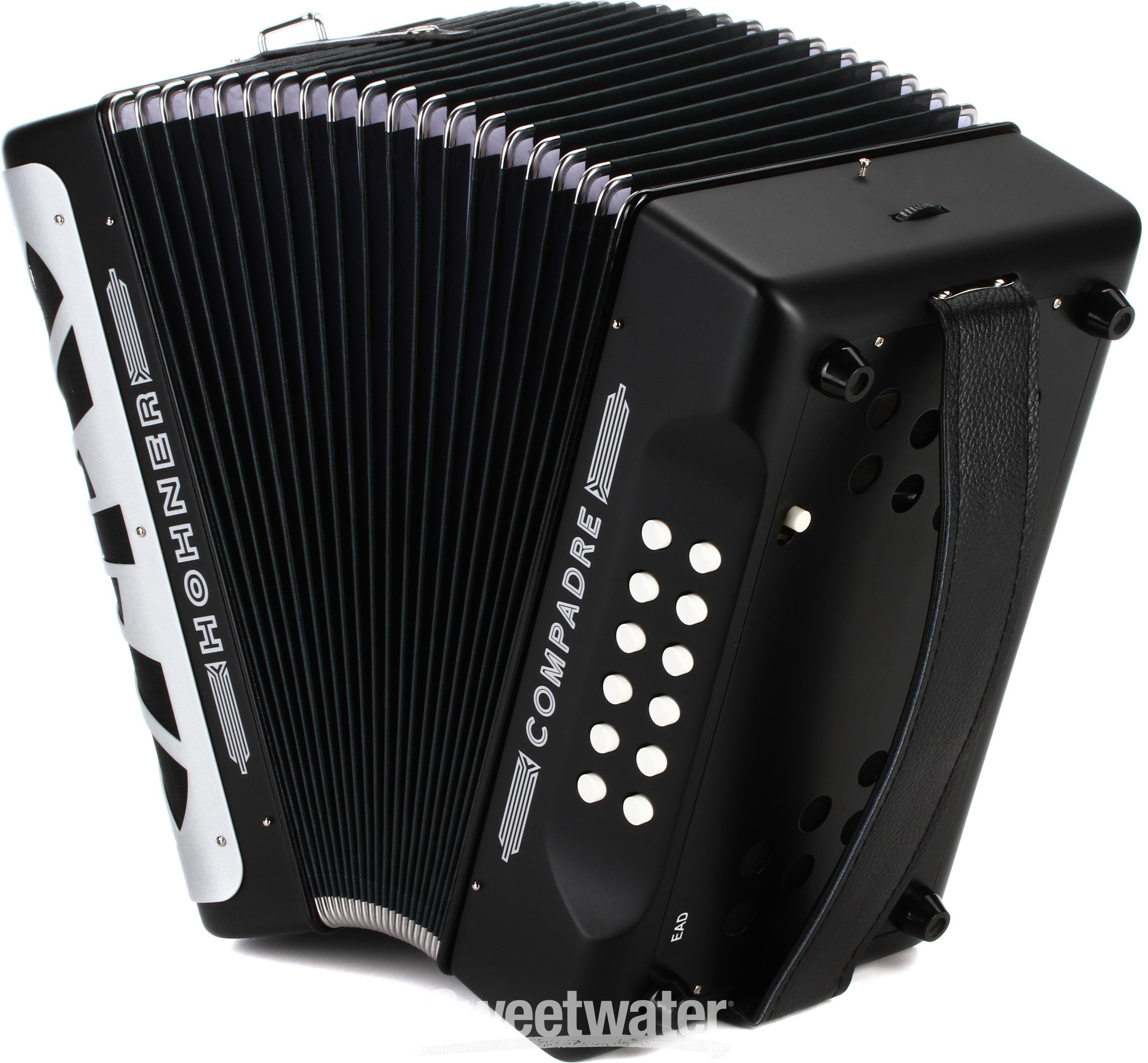 Hohner ブラボーⅢ96 アコーディオン 37キー Hohner Compadre Diatonic Accordion - Keys of E/A/D - Black