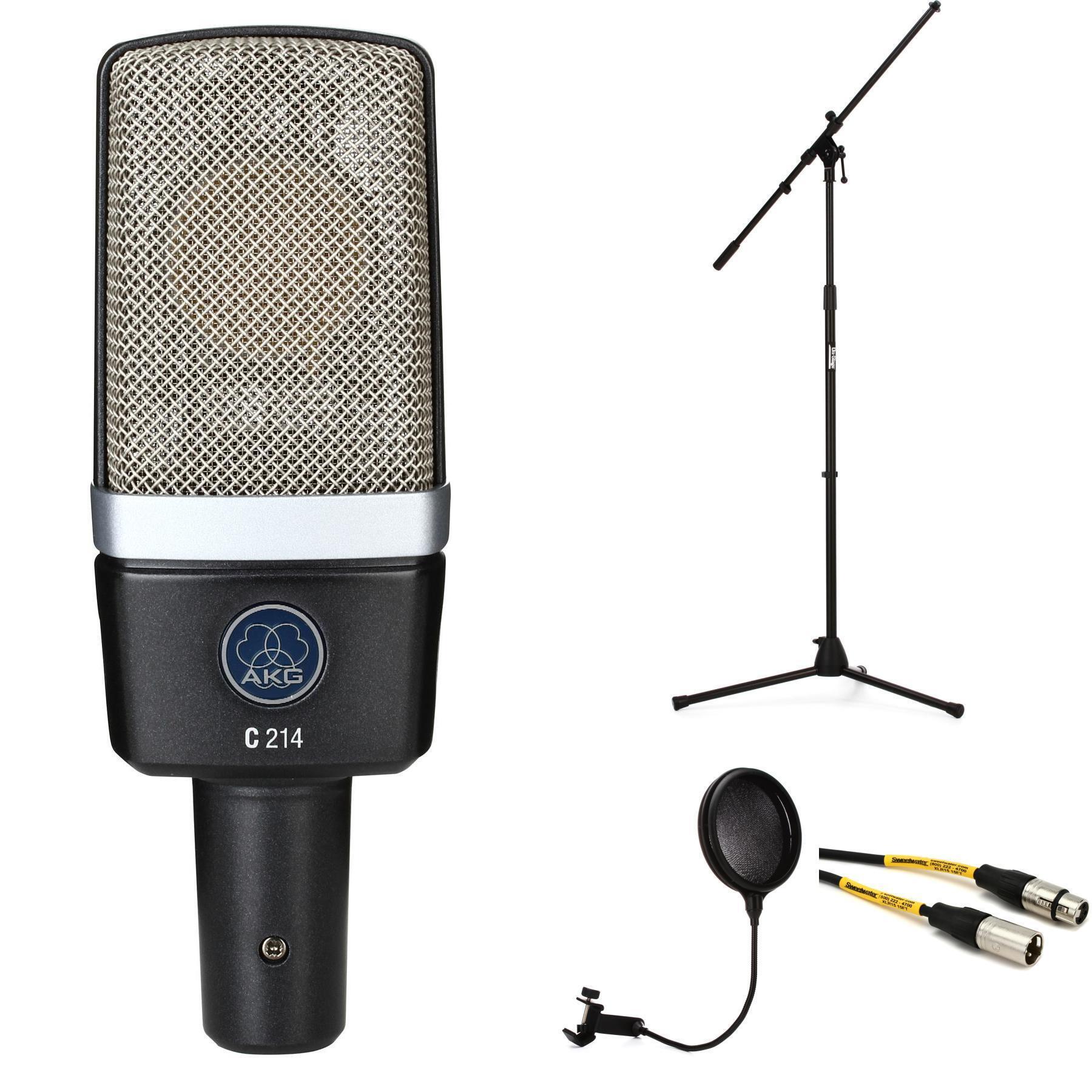 AKG C214 Large-diaphragm Condenser Microphone Bundle with Stand