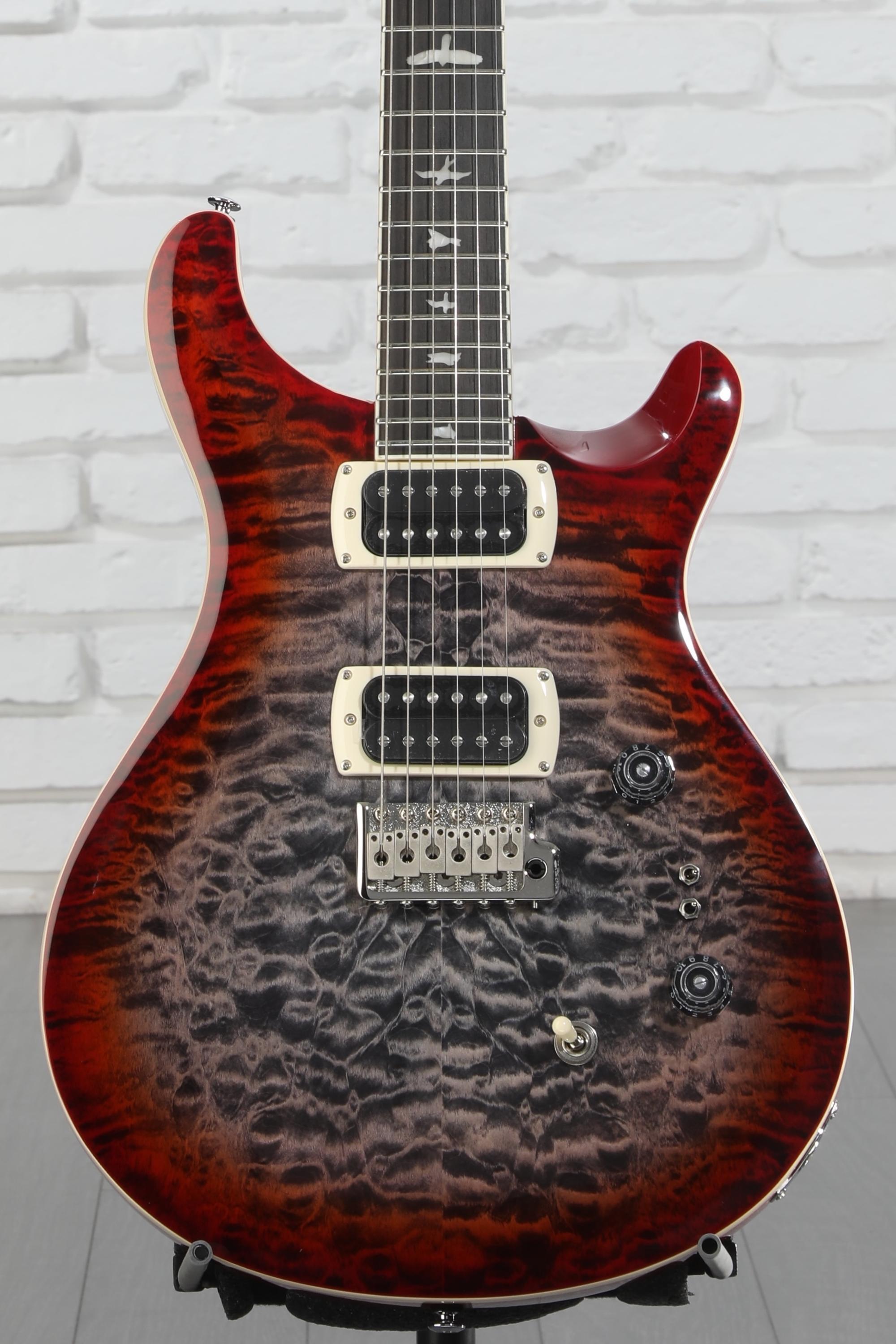 PRS SE Custom 24-08 Quilt Electric Guitar - Charcoal Cherry