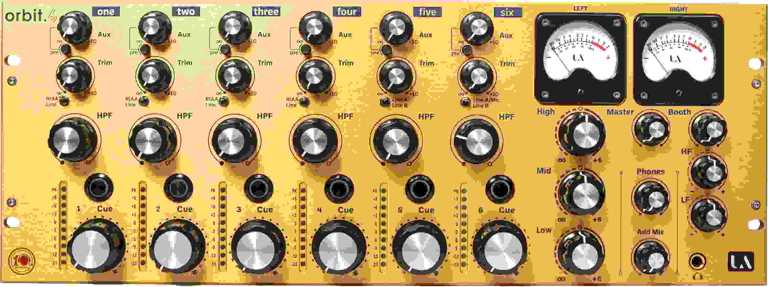 Union Audio Orbit.6 Rackmounted 6channel Rotary DJ Mixer Gold 10th