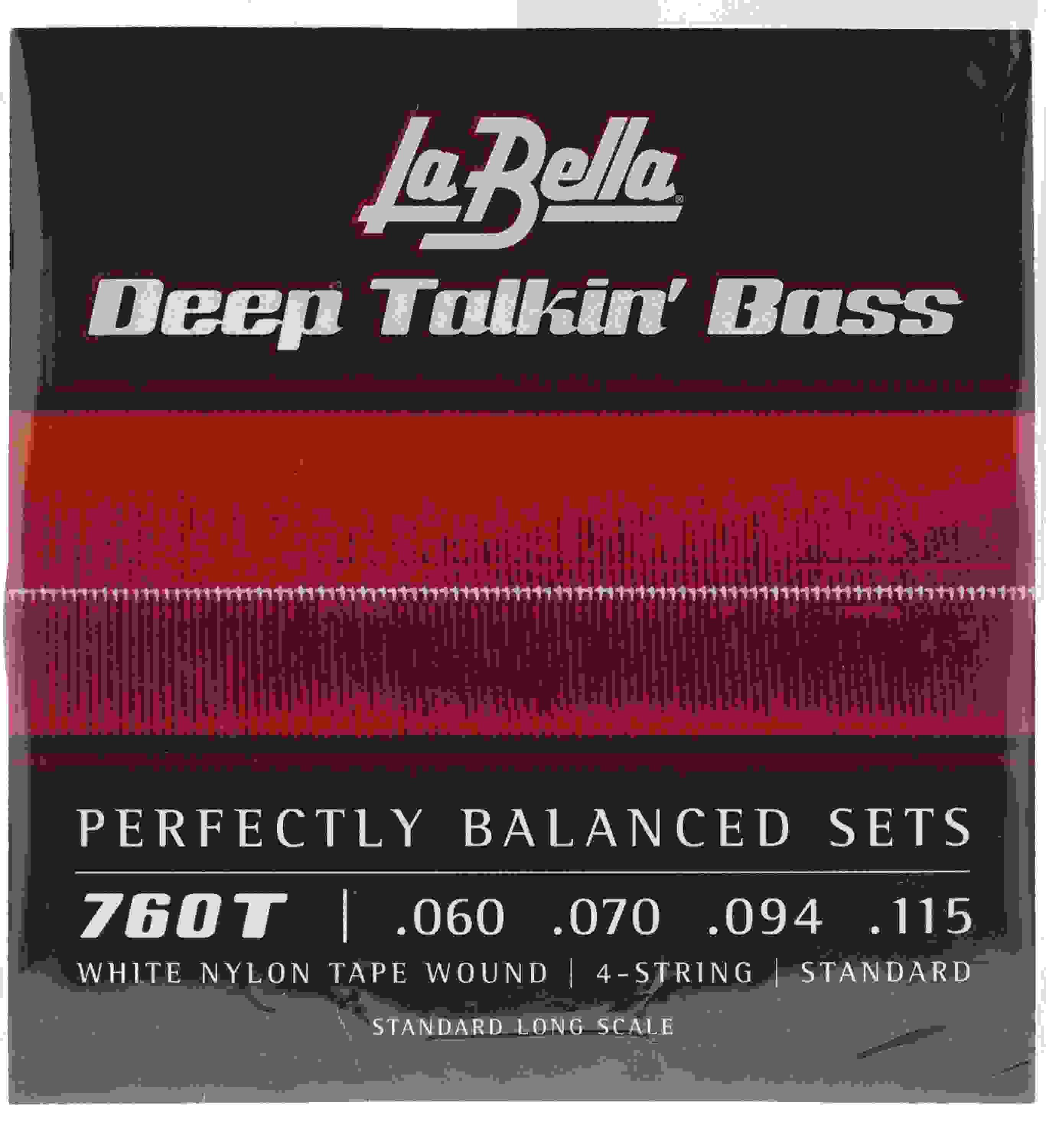 La Bella 760T Deep Talkin' Bass White Nylon Tapewound Bass Guitar Strings - .060-.115 Standard