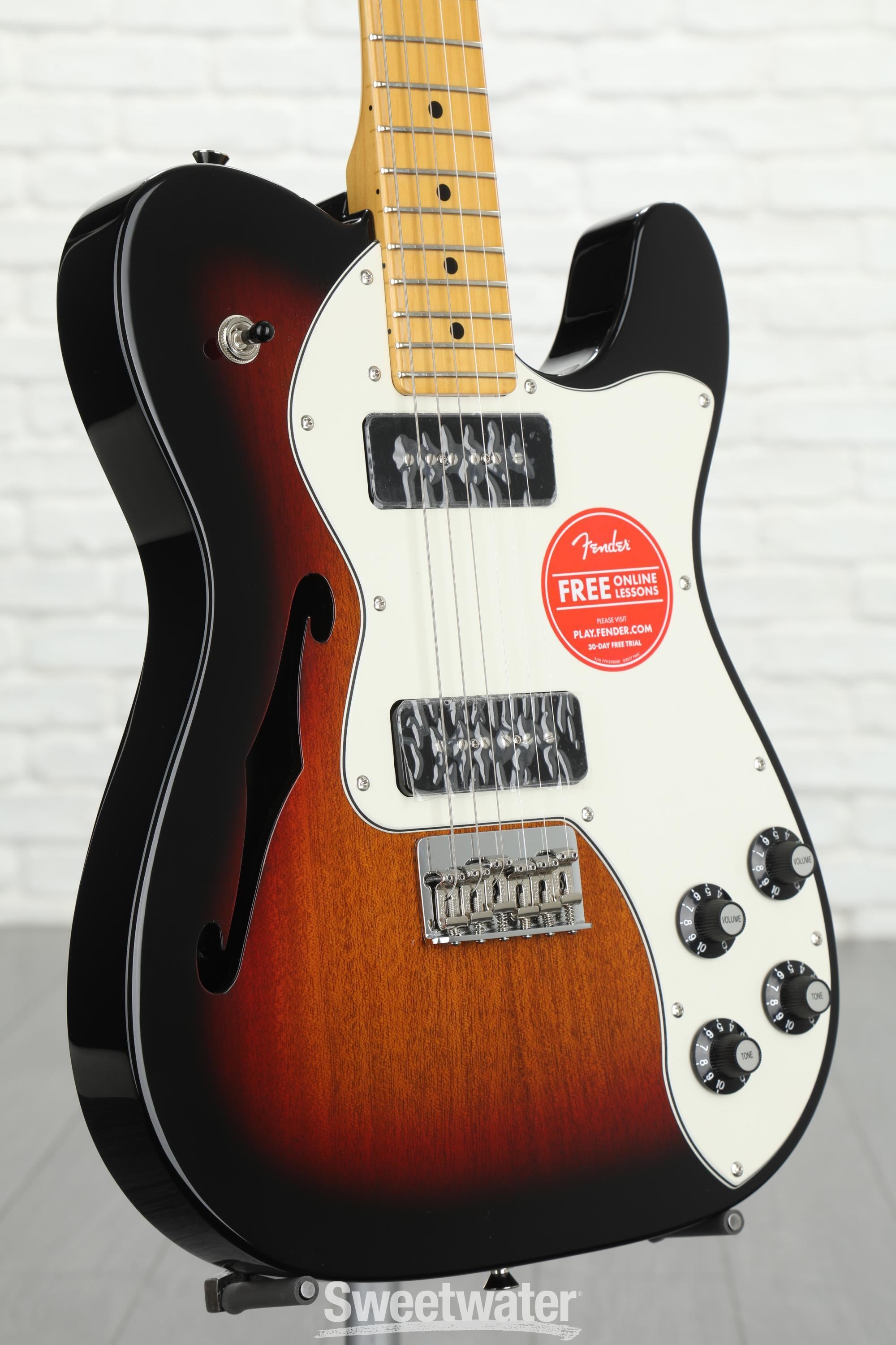 Fender Modern Player Telecaster Thinline Deluxe - 3-Tone Sunburst 