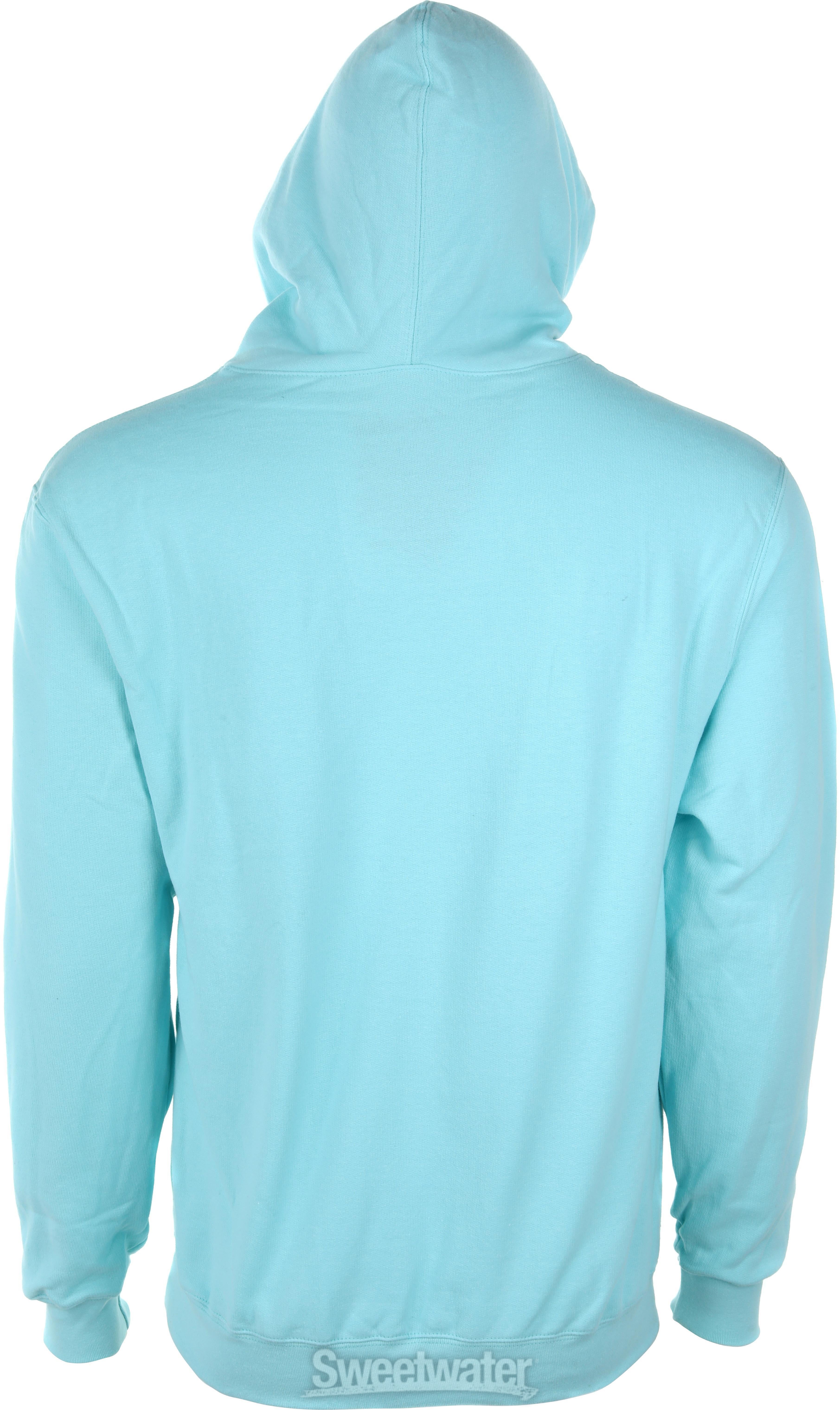 Fender Spaghetti Logo Hoodie - Daphne Blue, Large | Sweetwater