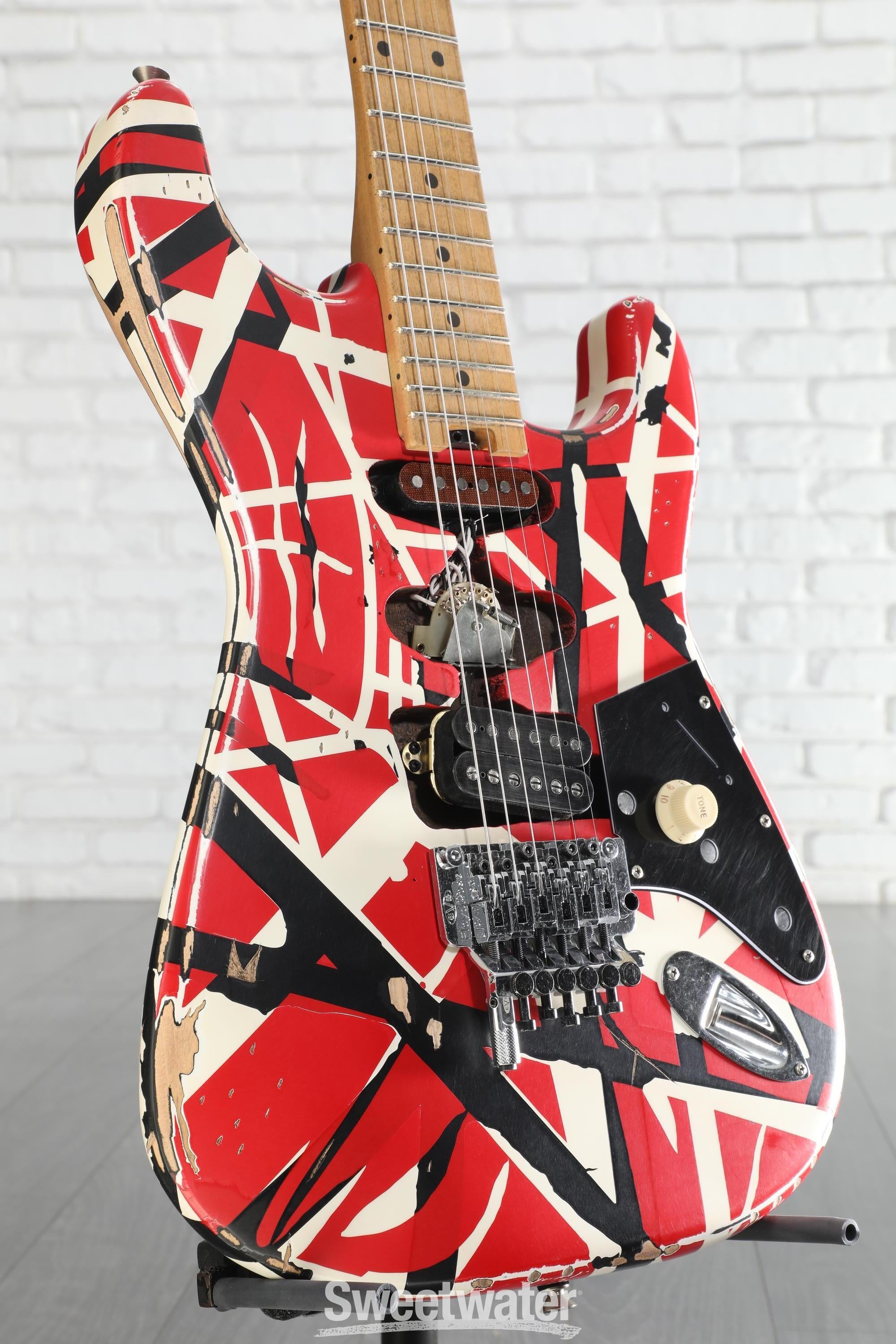 Photo of EVH Striped Series Frankenstein Relic - Red/Black/White