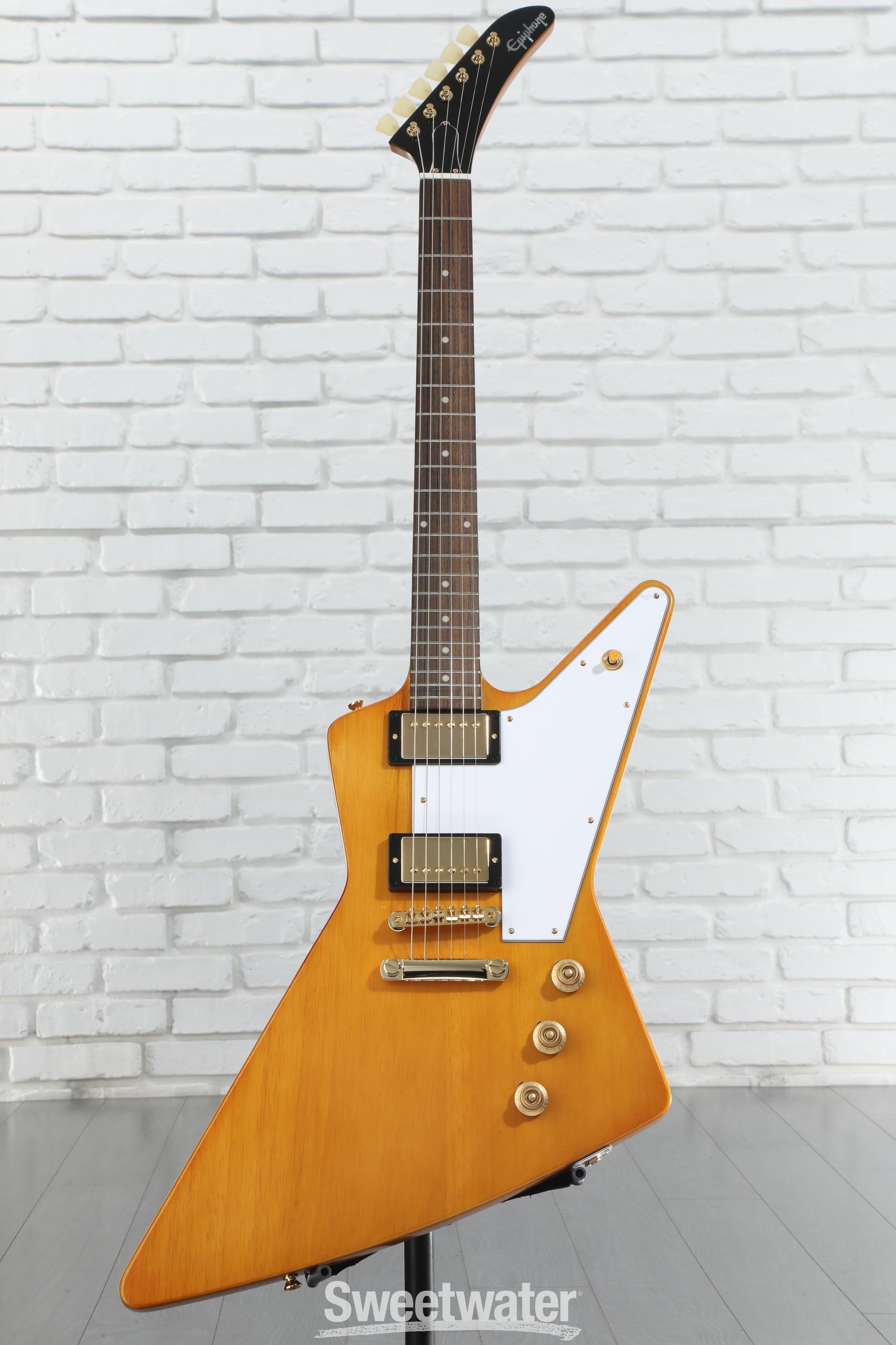 Amazon.com: Epiphone 1958 Explorer, Aged Natural White