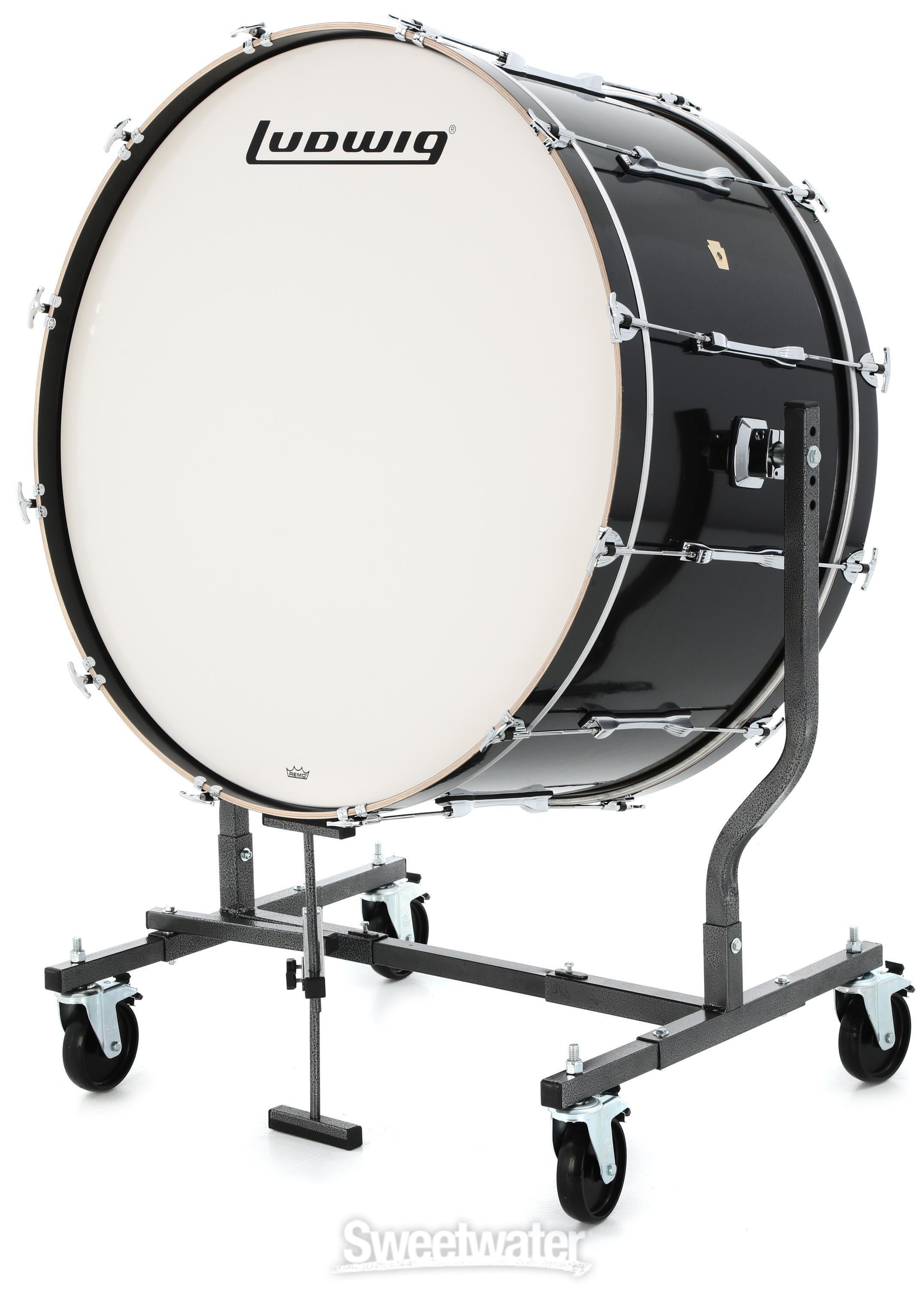 Ludwig LECB86X7G Concert Bass Drum with Stand, 18 inch x 36