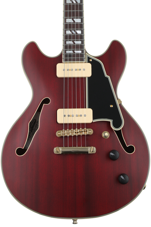 D'Angelico Deluxe Mini DC Semi-hollowbody Electric Guitar - Satin