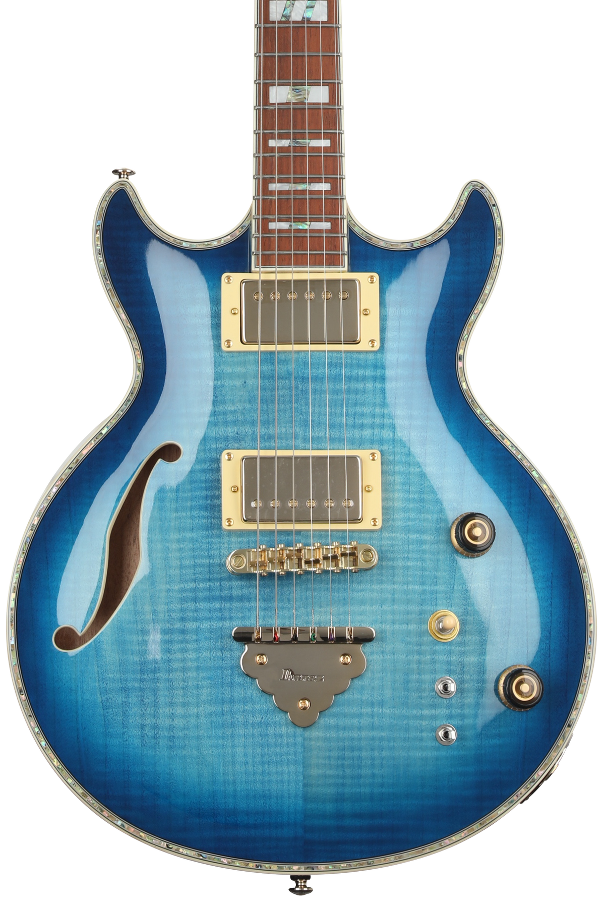 Ibanez AR520HFM Hollowbody Electric Guitar - Light Blue Burst
