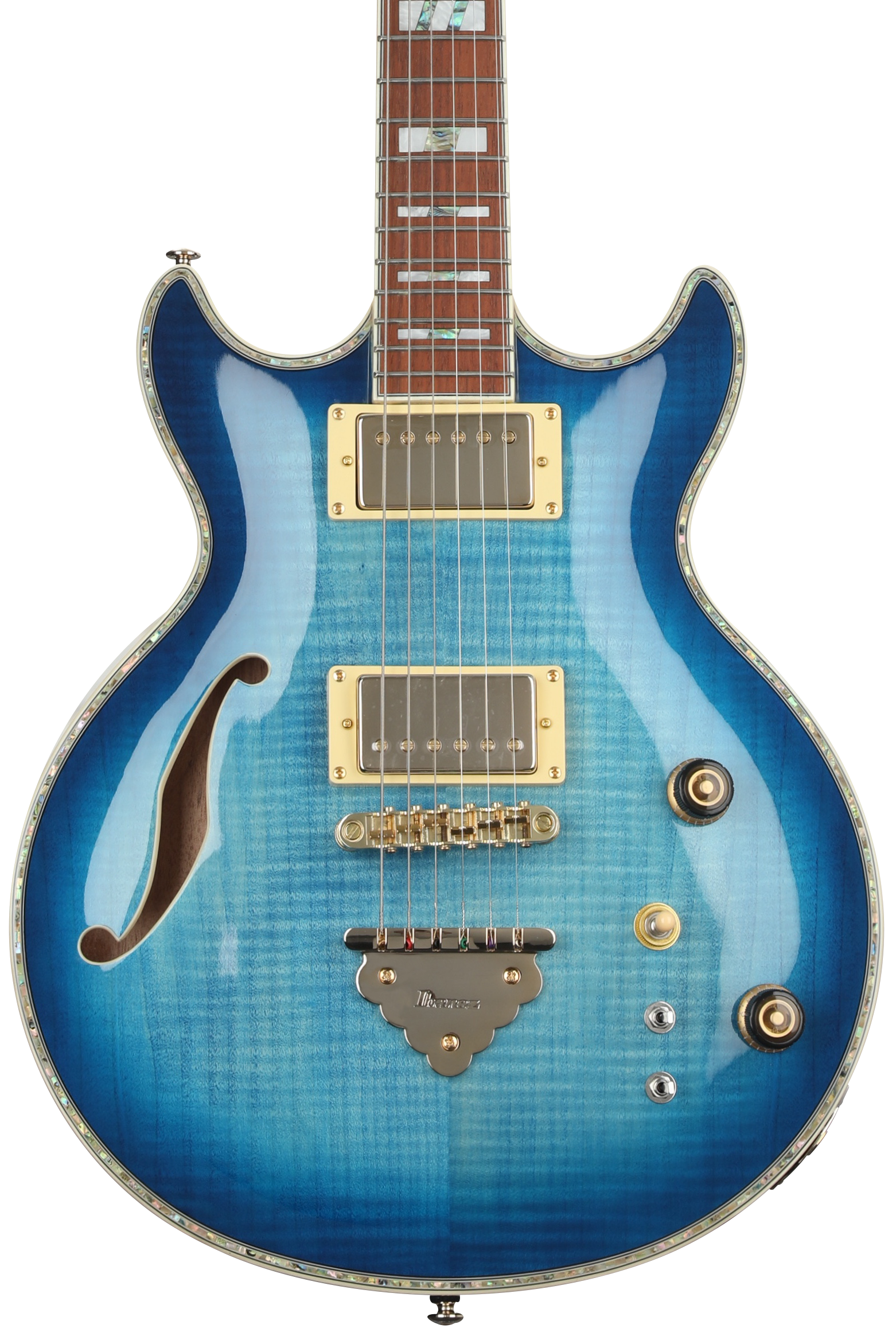 Ibanez AR520HFM Hollowbody Electric Guitar - Light Blue Burst