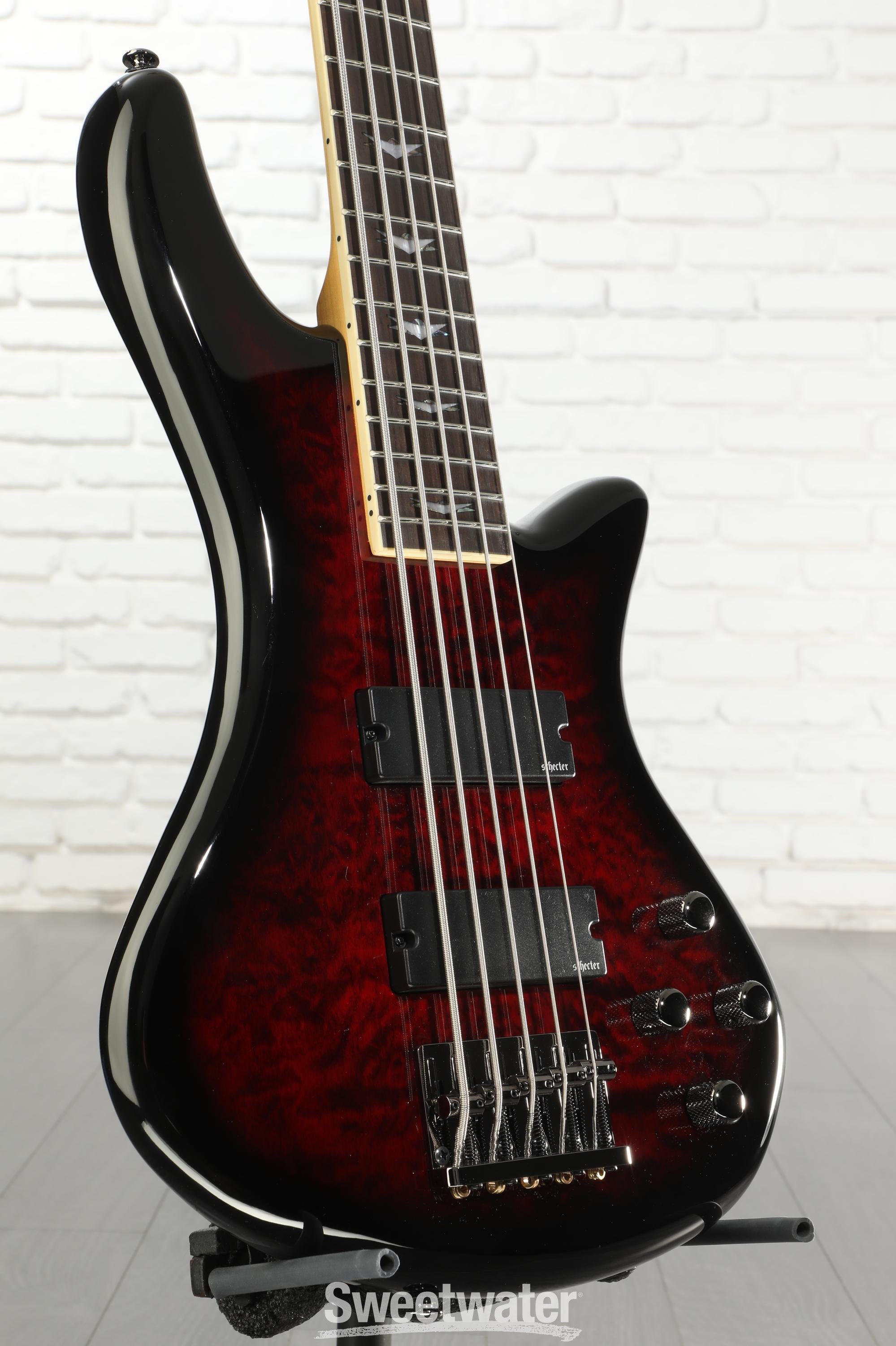 ベース SCHECTER Stiletto Extreme-5 Schecter Stiletto Extreme 5 Bass Guitar - Black Cherry | Sweetwater