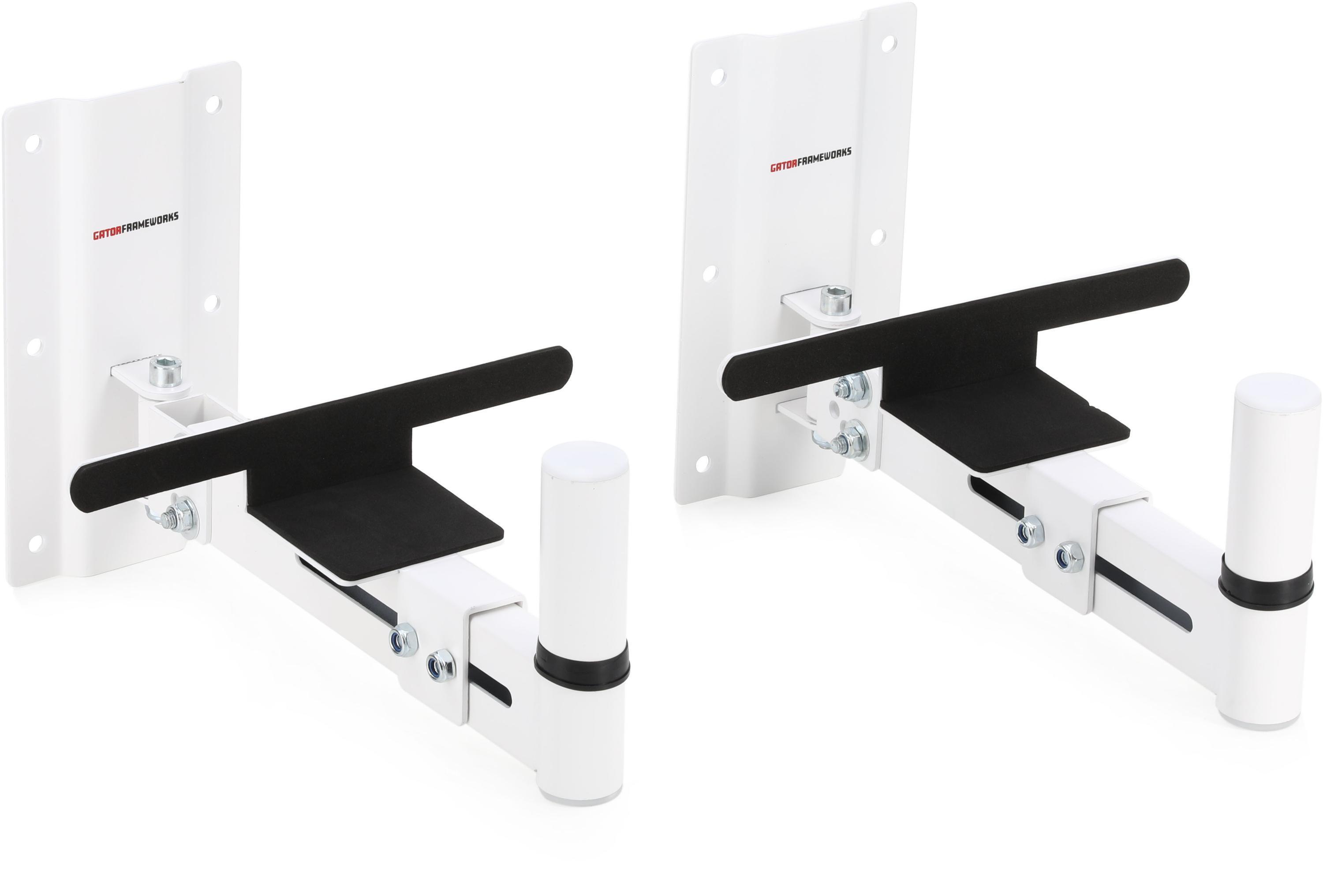 Photo of Gator Frameworks GFWSPKWM100W Wall Mount Speaker Stand - White (pair)
