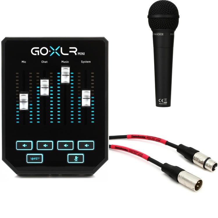 TC-Helicon GoXLR Mini USB Streaming Mixer with XM8500 Dynamic Microphone  and Cable