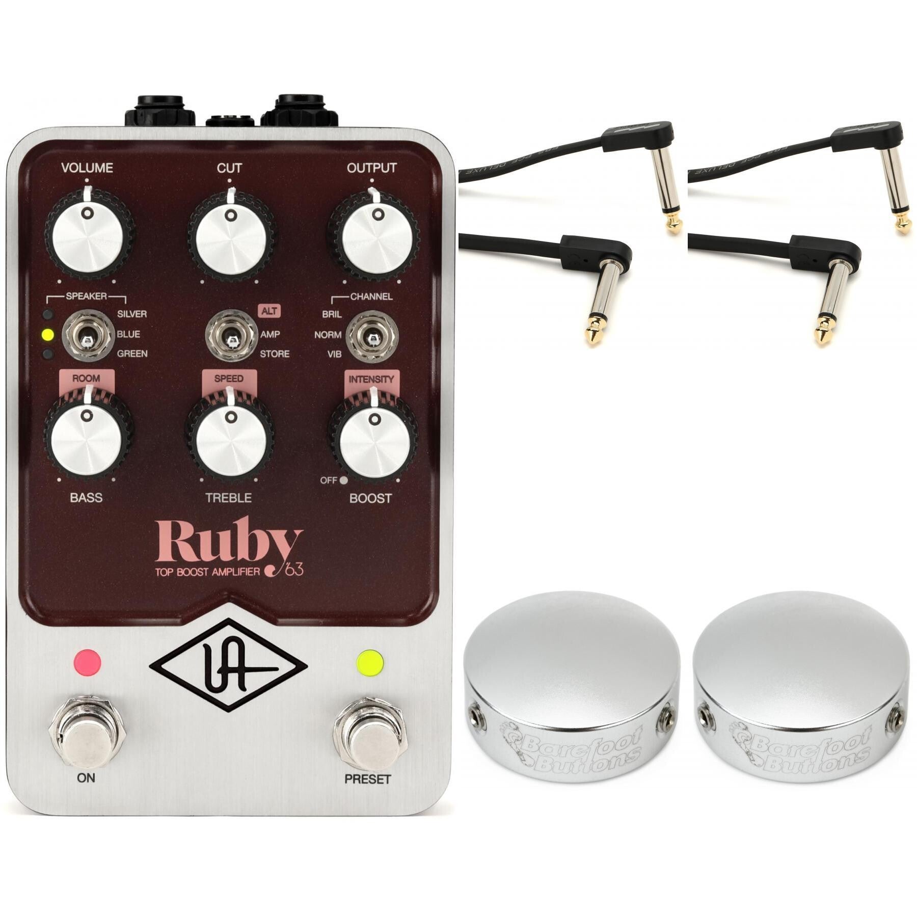 Universal Audio UAFX Ruby '63 Top Boost Amplifier Pedal Cap and 