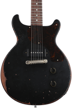 Photo of Gibson Custom 1960 Les Paul Junior Double Cut Reissue Electric Guitar - Murphy Lab Ultra Heavy Aged Ebony