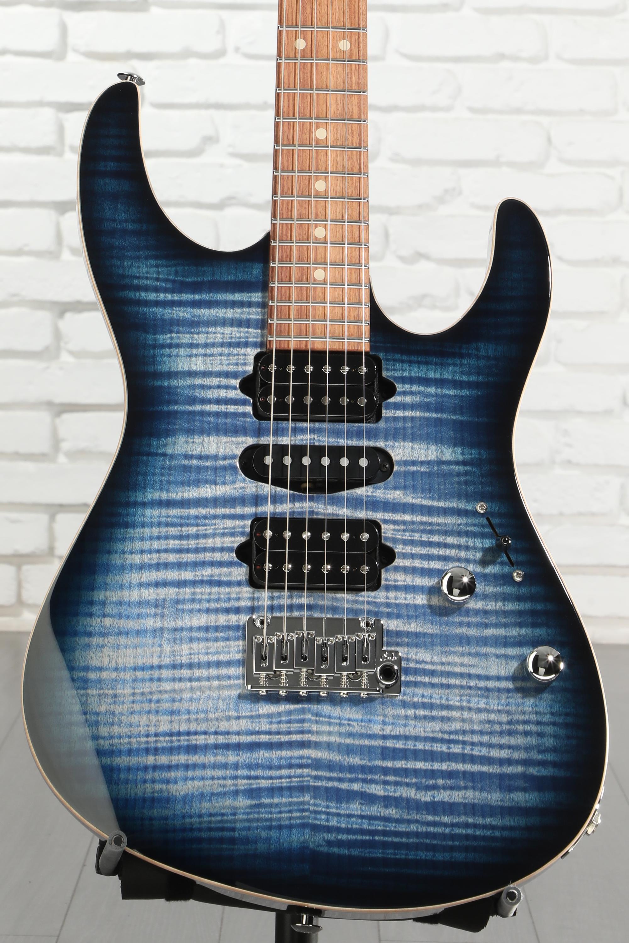 Suhr Modern Plus Electric Guitar - Faded Trans Whale Blue Burst