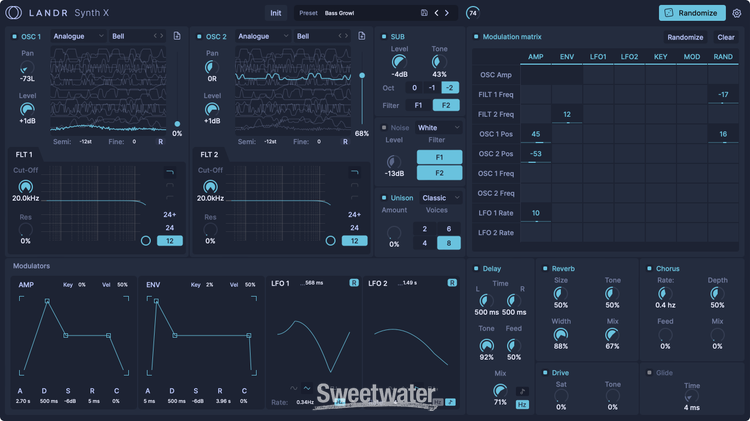 LANDR Synth X Virtual Synthesizer Plug-in