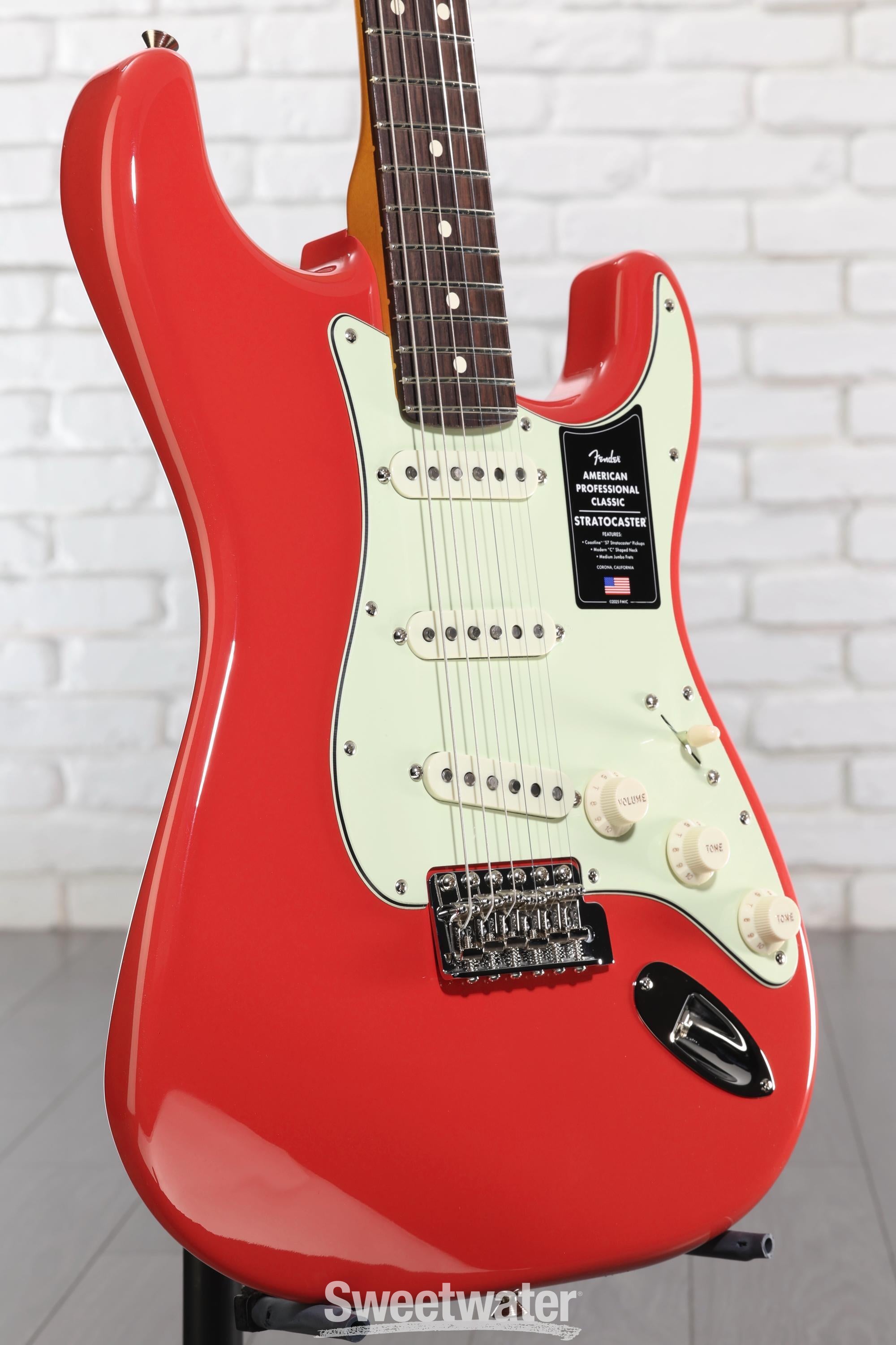 Photo of Fender American Professional Classic Stratocaster Electric Guitar - Faded Dakota Red