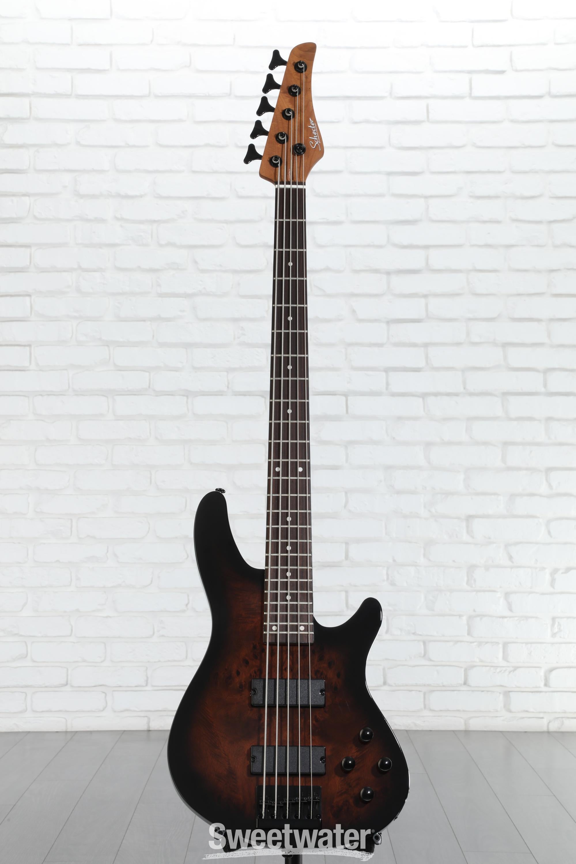 Schecter C-5 Standard 5-string Electric Bass - Tobacco Burl