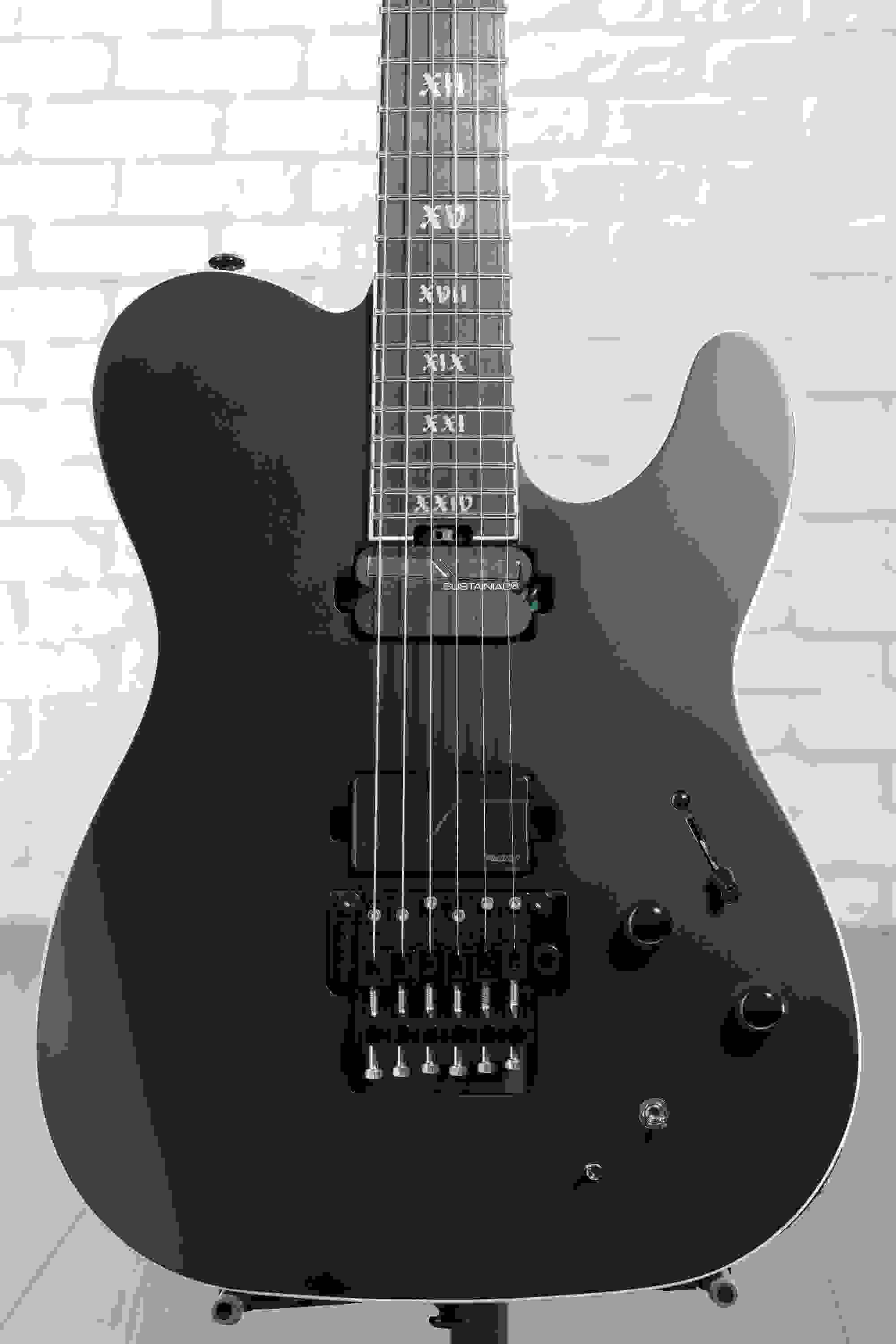 Schecter PT FR-S SLS Elite Evil Twin Electric Guitar - Satin Black/Light Gray Stain