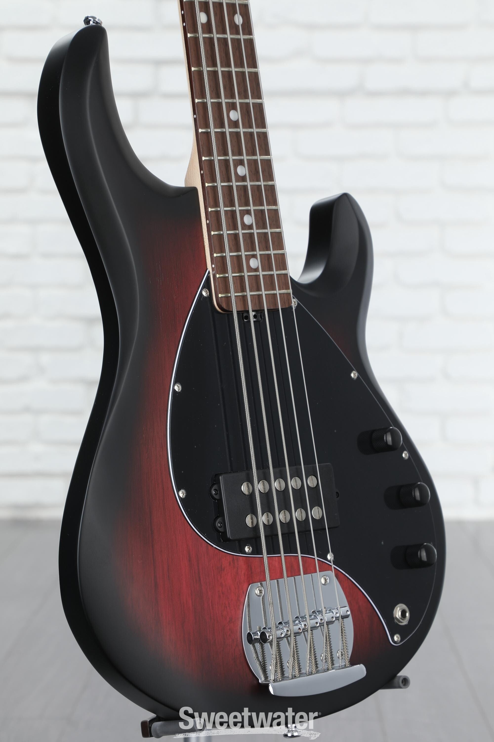 Sterling By Music Man StingRay RAY5 Bass Guitar - Ruby Red Burst