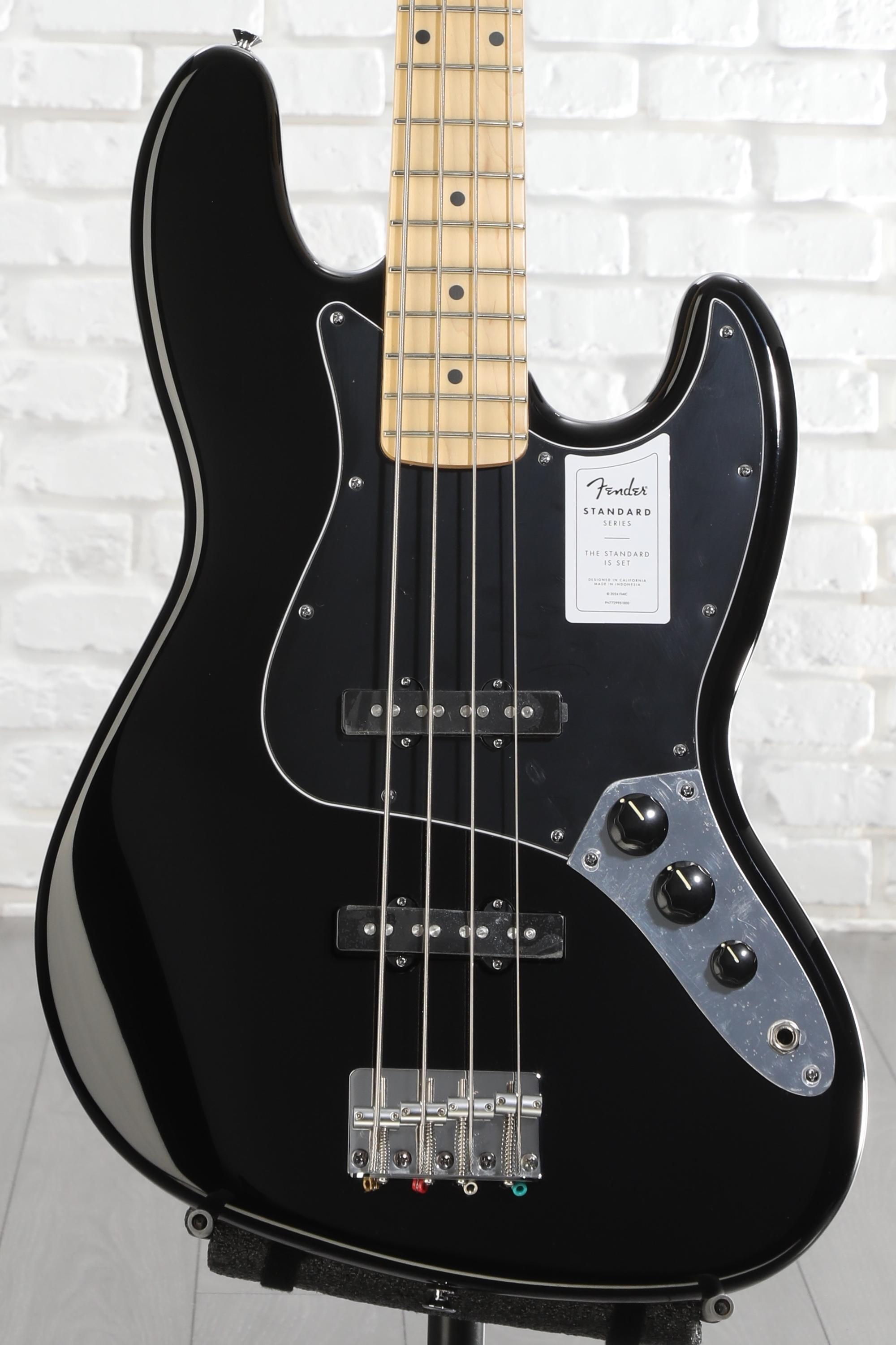 Fender Standard Jazz Bass - Black, Maple Fingerboard | Sweetwater