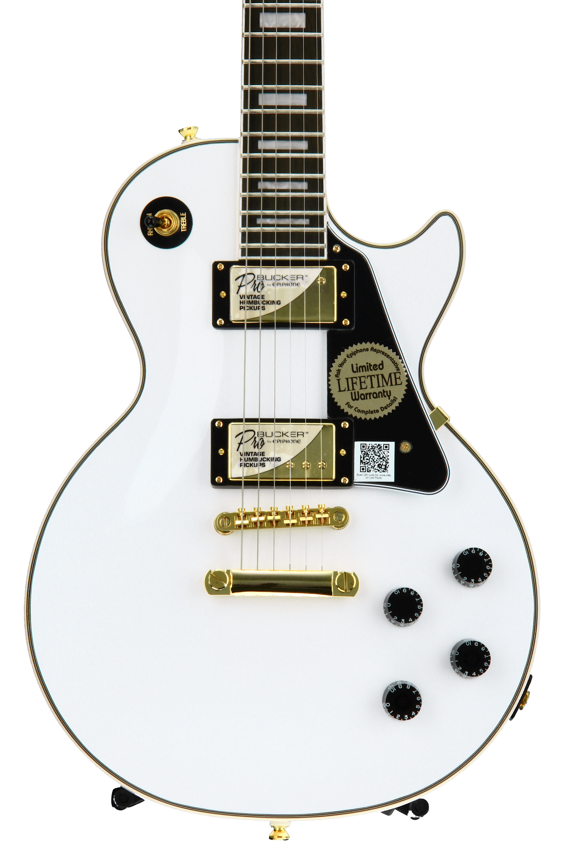 Epiphone Les Paul Custom Pro ホワイト Epiphone Les Paul Custom Pro Electric Guitar Alpine White Finish