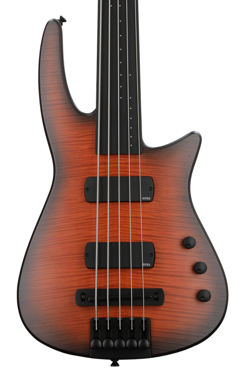 NS Design CR5 Radius Fretless 5-string Bass Guitar Amber Satin