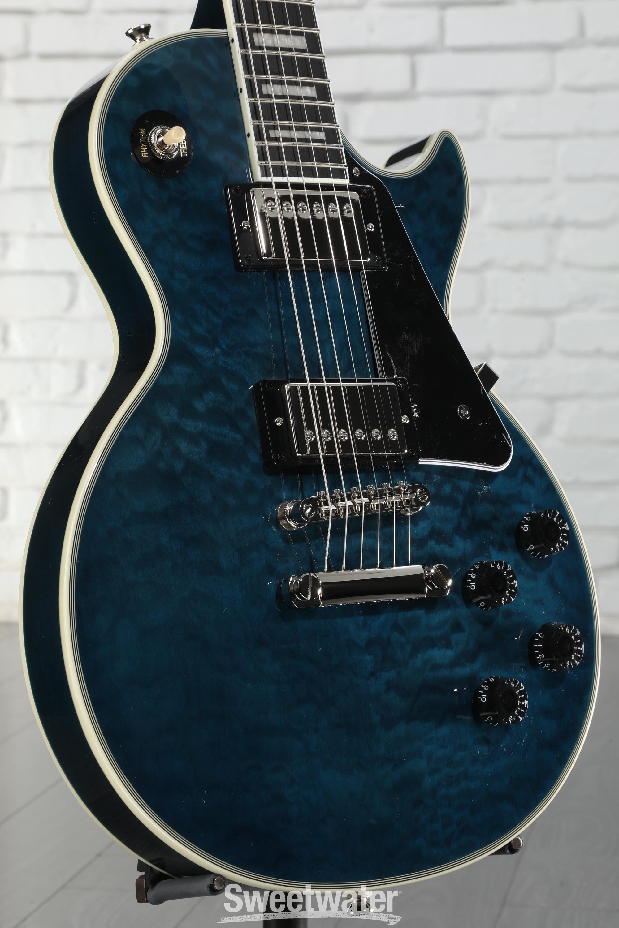 Epiphone Les Paul Custom Electric Guitar - Viper Blue, Sweetwater