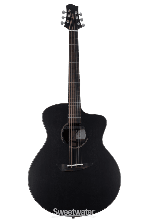Ibanez Jon Gomm Signature JGM10 Acoustic-electric Guitar - Black Satin Top,  Natural High-gloss Back and Sides
