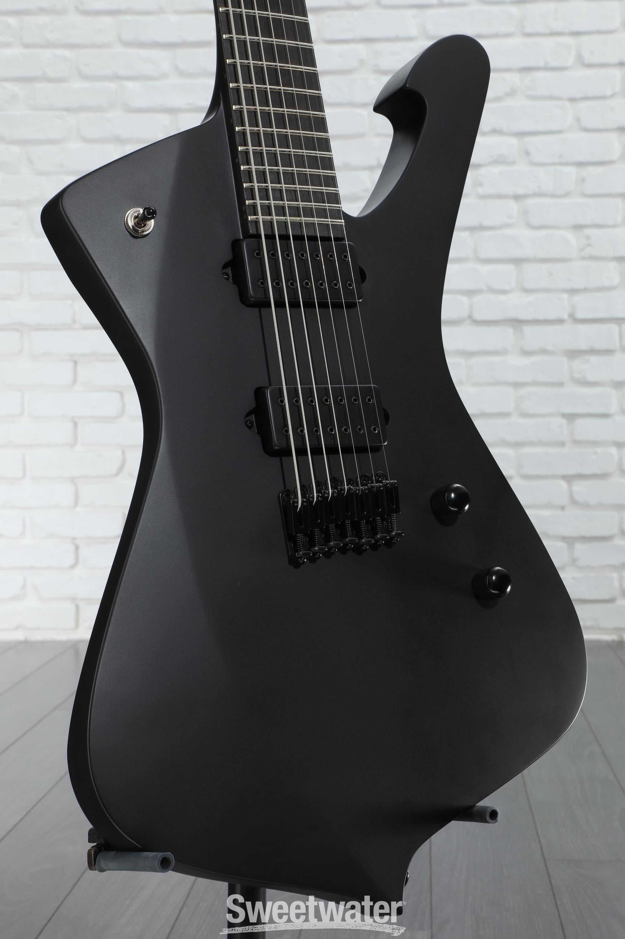 Ibanez Iron Label Iceman 7-string - Black Flat | Sweetwater