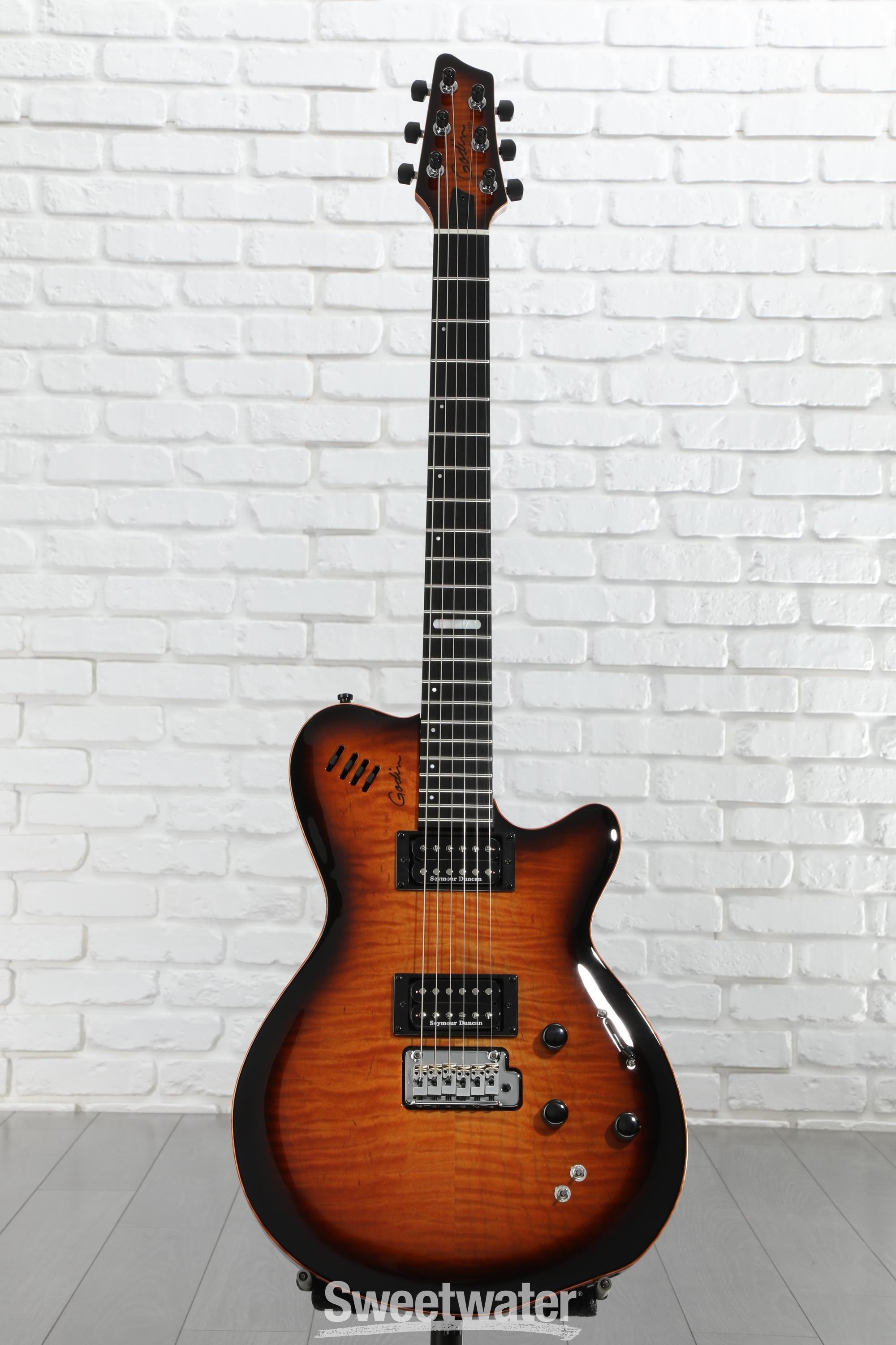Godin LGXT Electric Guitar - Cognac Burst AA Flame | Sweetwater