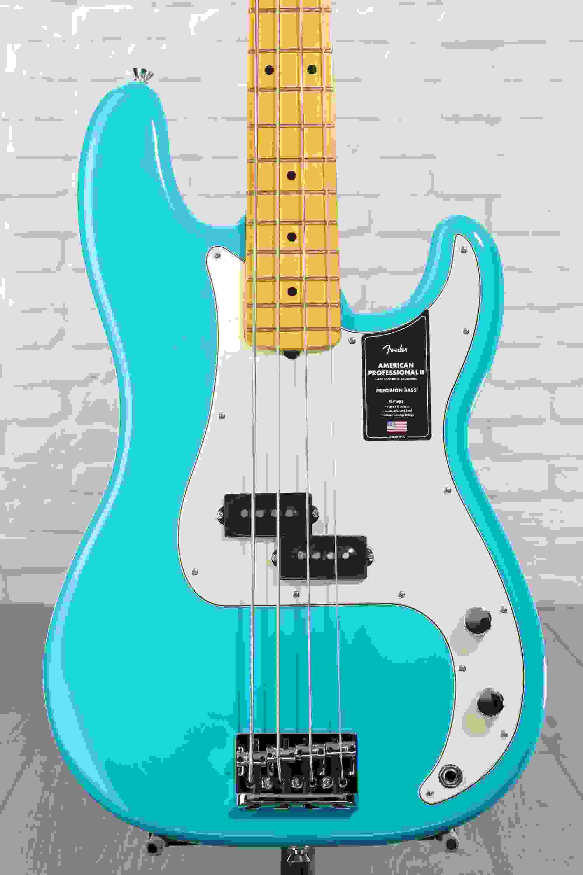 Fender American Professional II Precision Bass - Miami Blue with Maple Fingerboard