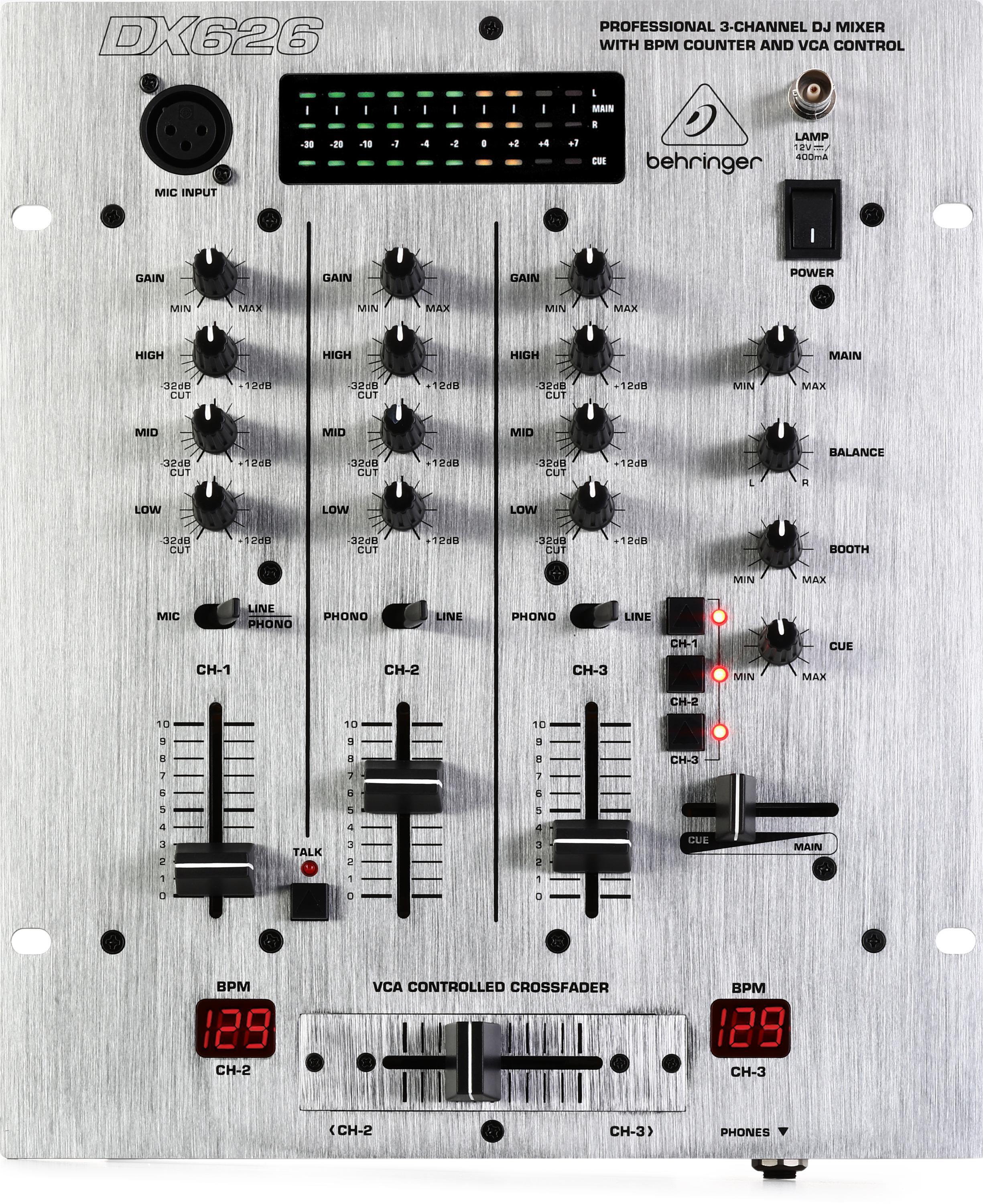 Behringer Pro Mixer DX626 3-channel DJ Mixer | Sweetwater