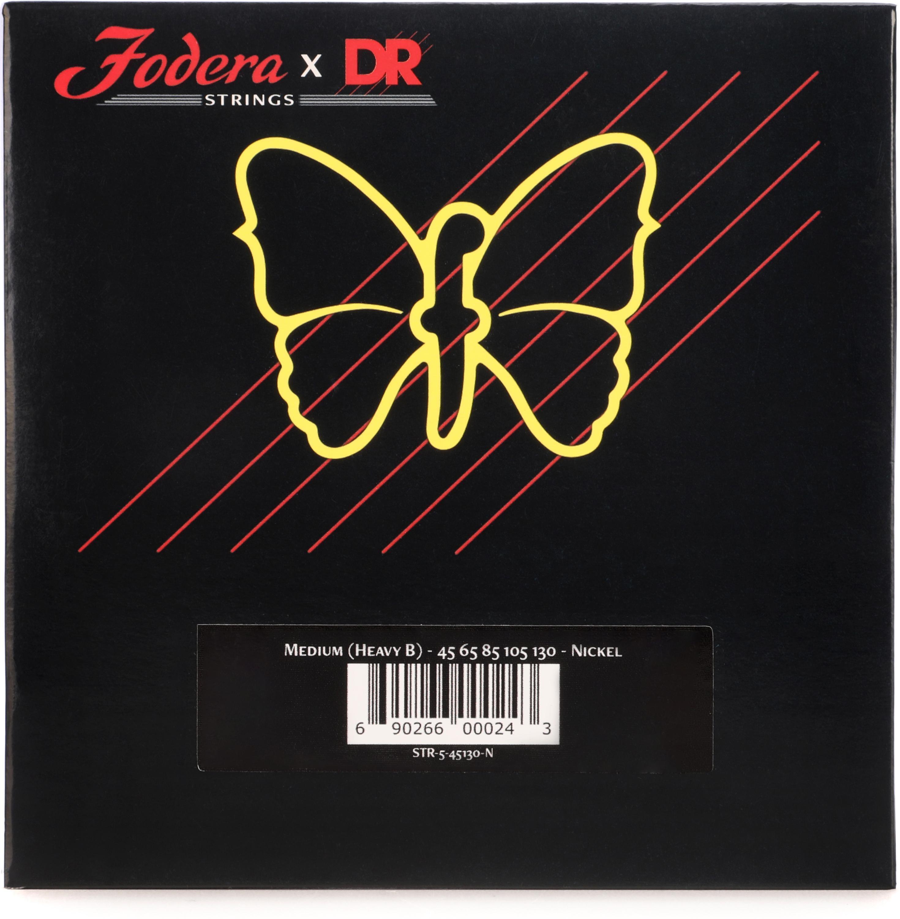 Photo of Fodera x DR 45130 Nickel Roundwound 5-string Bass Guitar Strings - .045 - .130