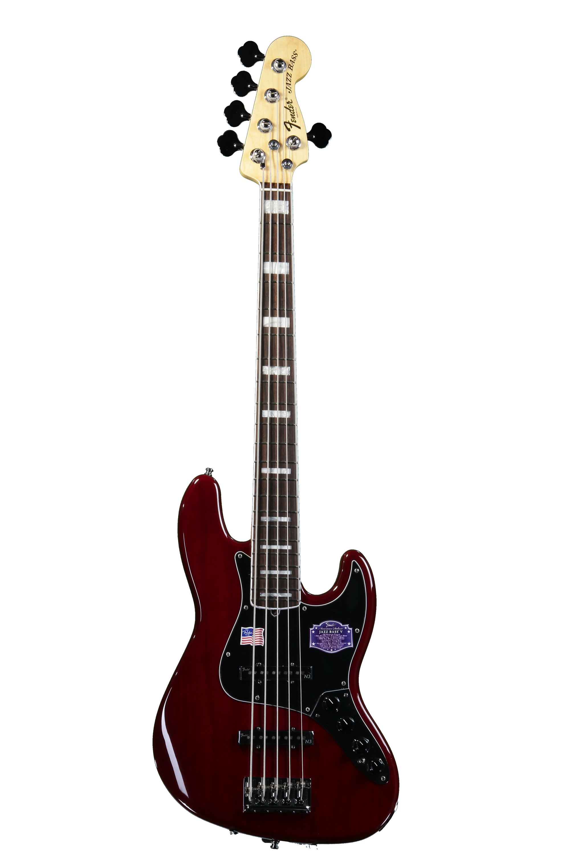 Fender American Deluxe Jazz Bass V - Wine Transparent